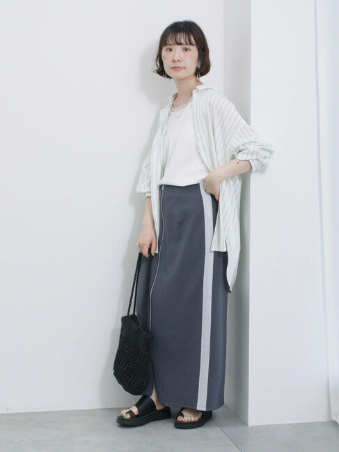 Samansa Mos2 blue「【接触冷感】マルチスタイルシャツ」|シャツ・ブラウス|