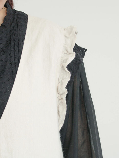 Samansa Mos2「【Cross&times;Linen】肩フリル前後2WAYジャンパースカート」|ワンピース|