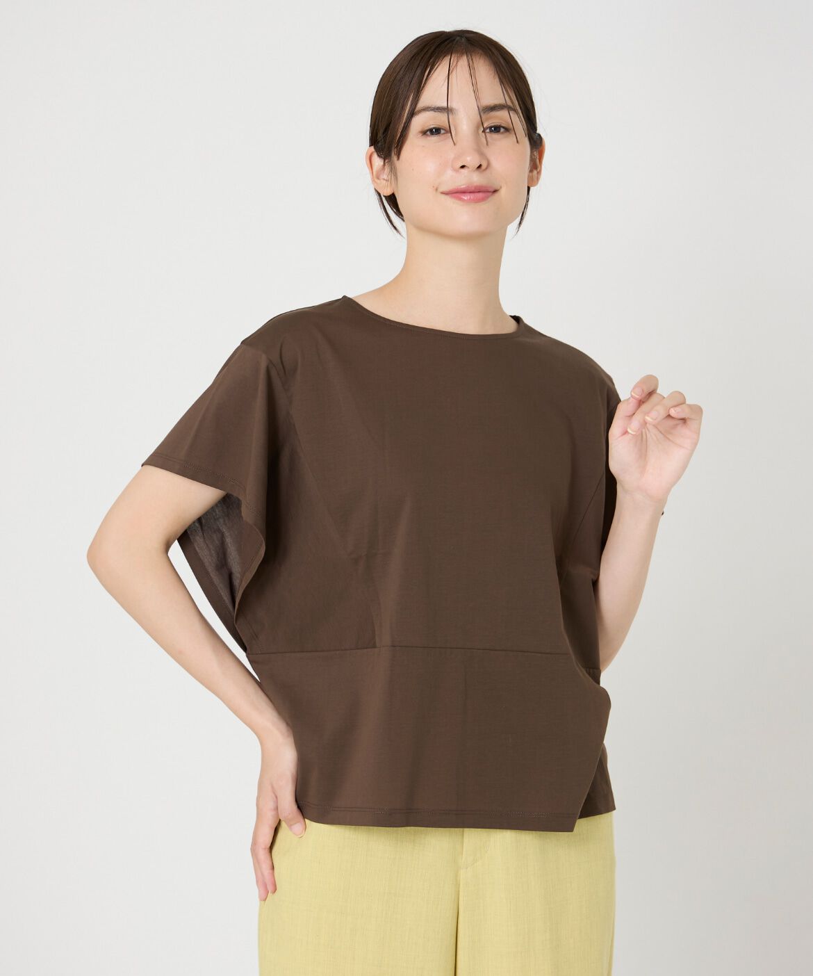 7-IDconcept.「デザインスリーブカットソー」|Tシャツ・カットソー|ダークブラウ 4