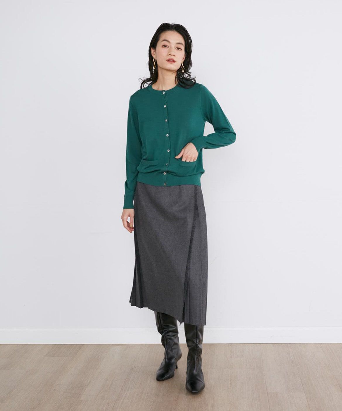 INED「ウールカーディガン」|カーディガン|