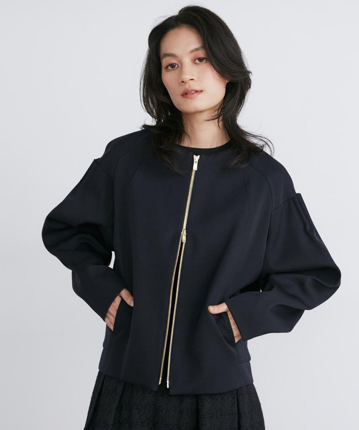 INED「タックディテールジップブルゾン《la veille by SUPERIOR CLOSET》」|その他|ネイビー