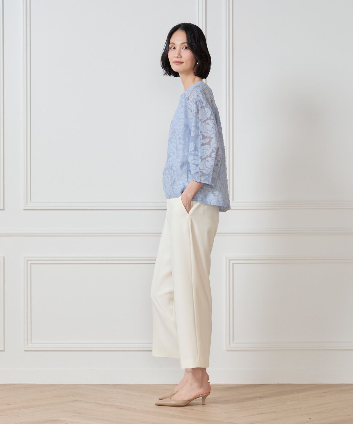 7-IDconcept.「《大きいサイズ》デニムライククロップトパンツ」|その他|