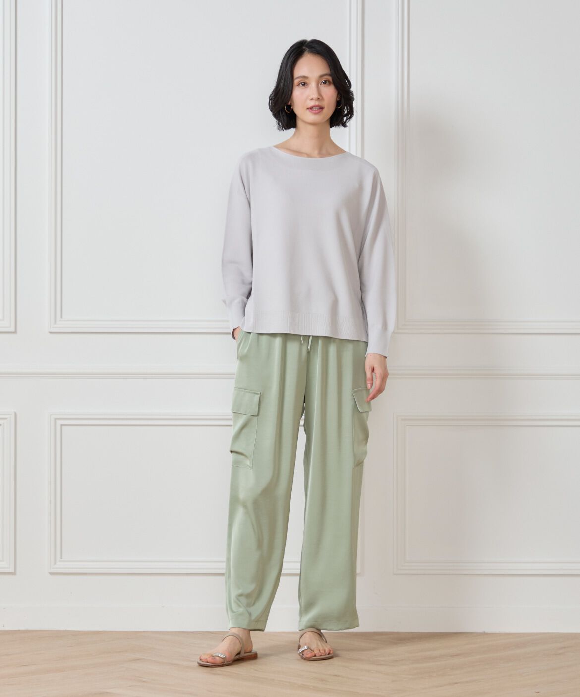 7-IDconcept.「《大きいサイズ》 ホールガーメントボートネックニット《Cuoo PLUS》」|ニット・セーター|