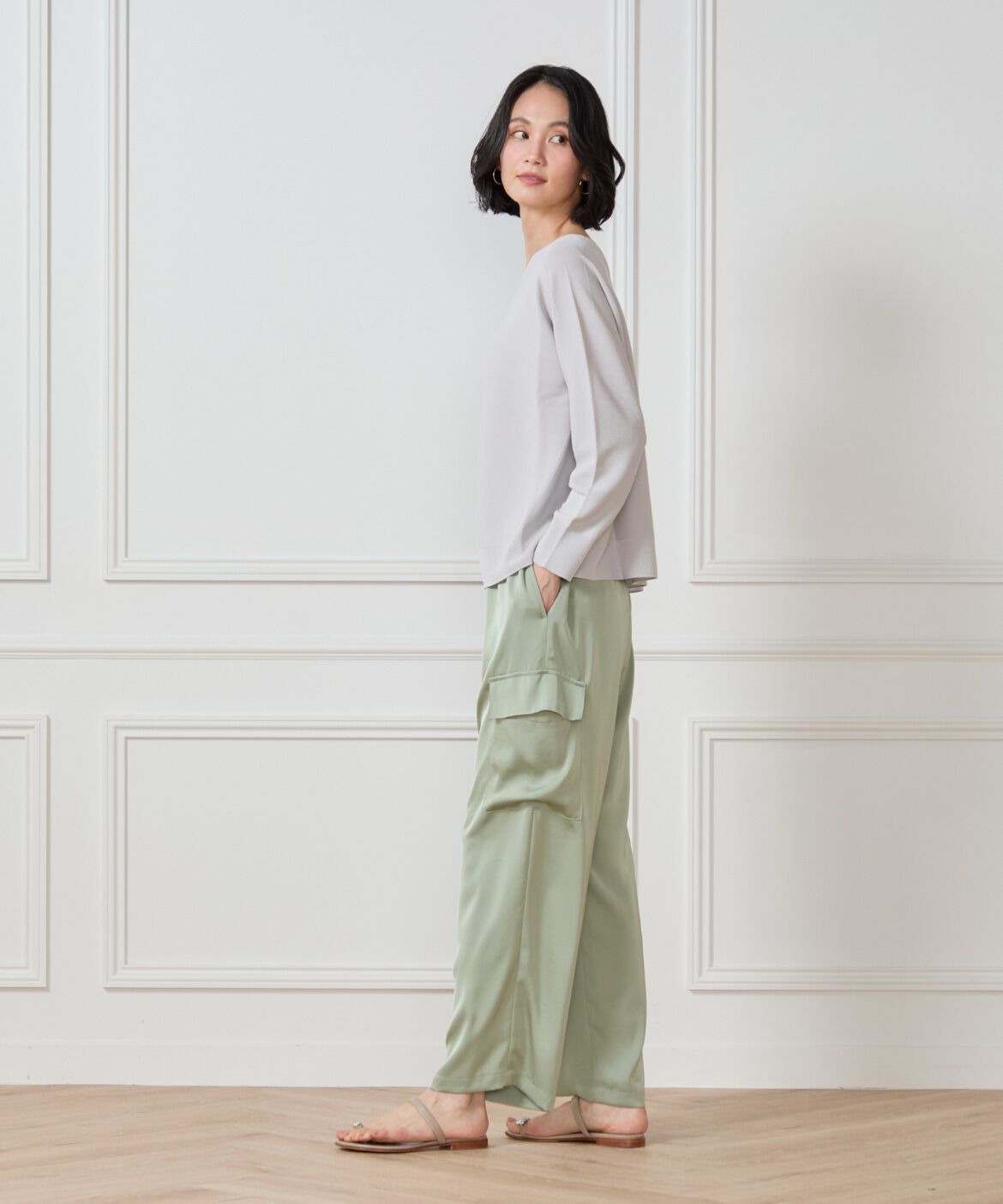 7-IDconcept.「《大きいサイズ》 ホールガーメントボートネックニット《Cuoo PLUS》」|ニット・セーター|