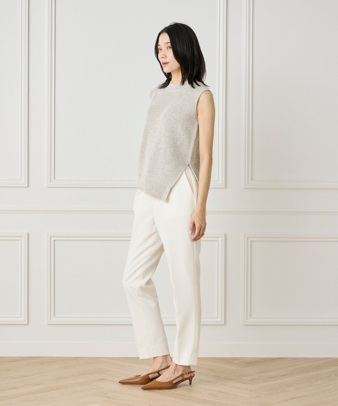 INED「アシンメトリープルオーバーニット」|ニット・セーター|