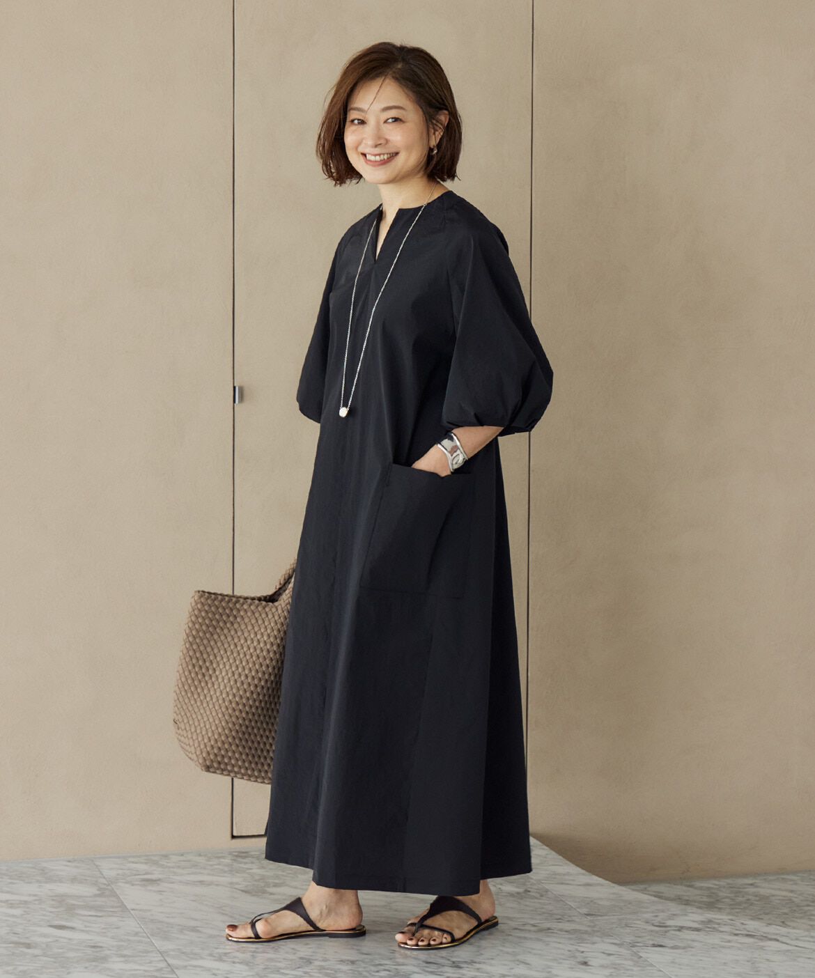 INED「《三尋木奈保コラボ》ランタンスリーブワンピース」|ワンピース|