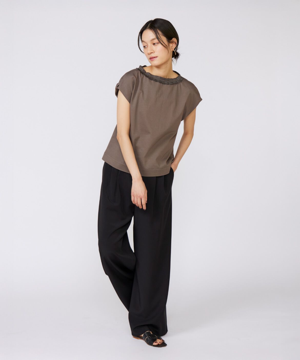 INED「タックフリルカットソー」|Tシャツ・カットソー|