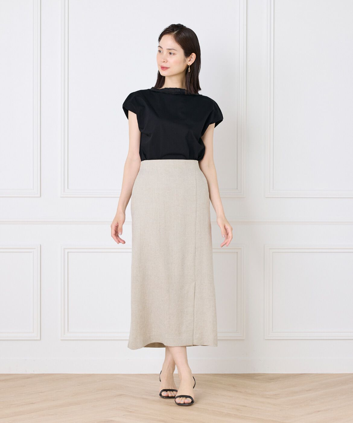 INED「タックフリルカットソー」|Tシャツ・カットソー|