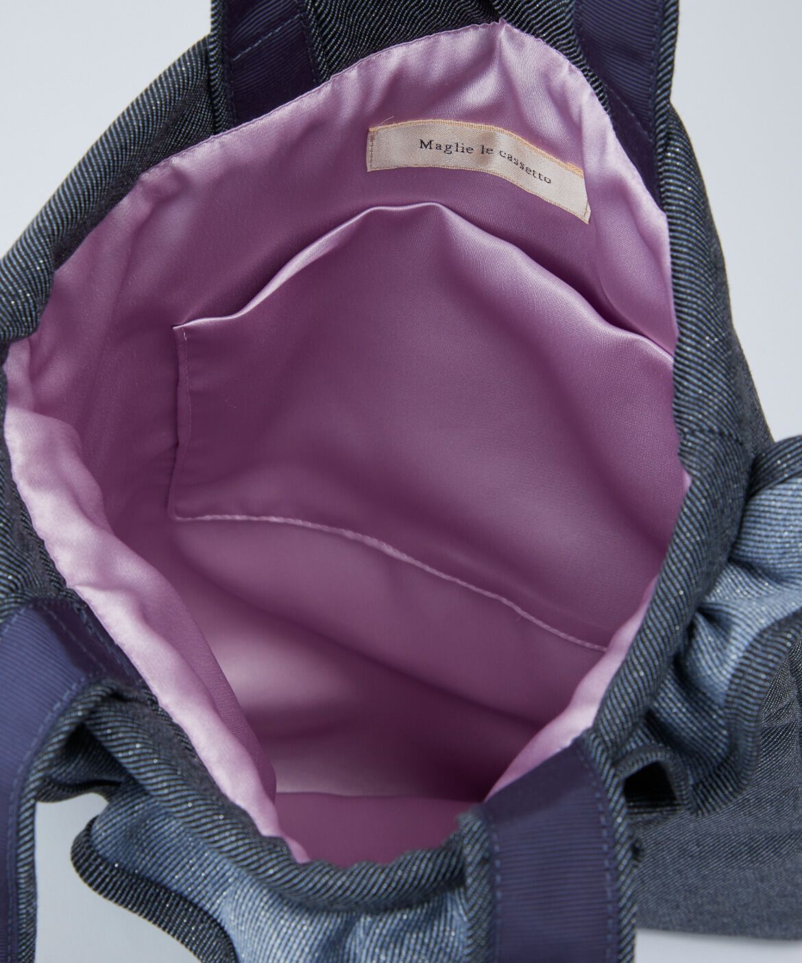 Maglie le cassetto「ラメデニムフリルバッグ」|トートバッグ|