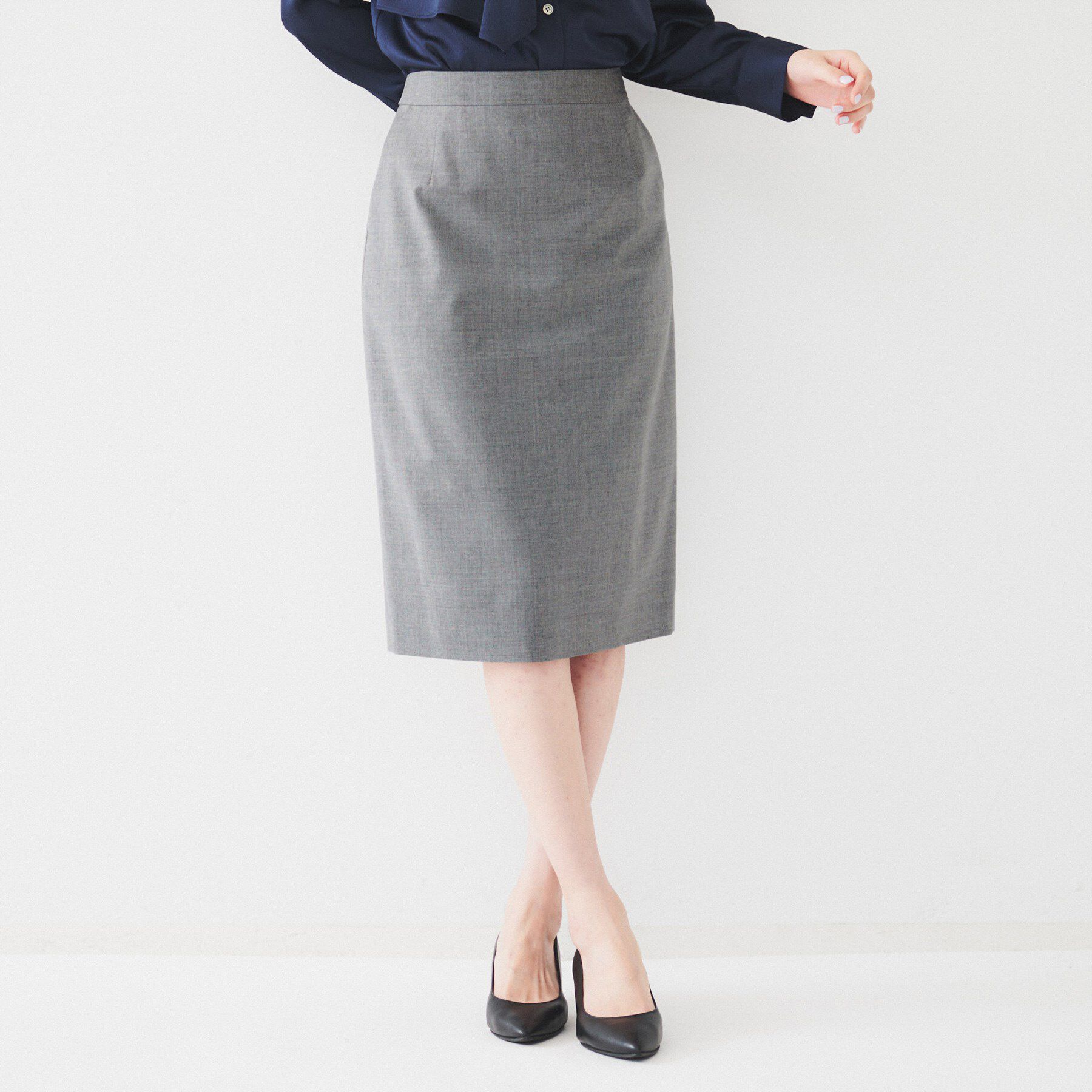 UNTITLED「【通勤スーツ】ウーステッド タイトスカート」|スカート|