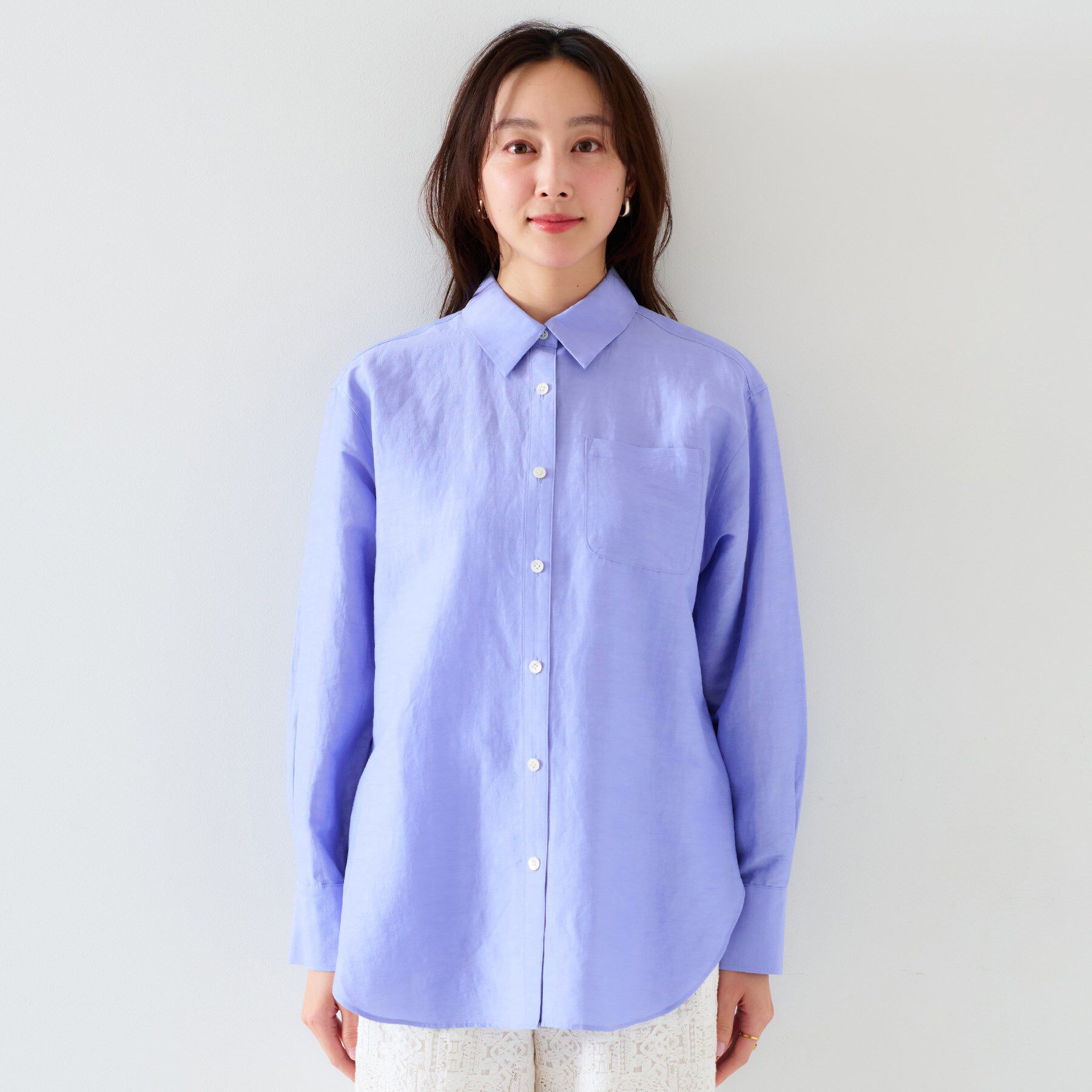 UNTITLED「【セットアップ可能/手洗い可】リネン混 ベーシックシャツ」|シャツ・ブラウス|