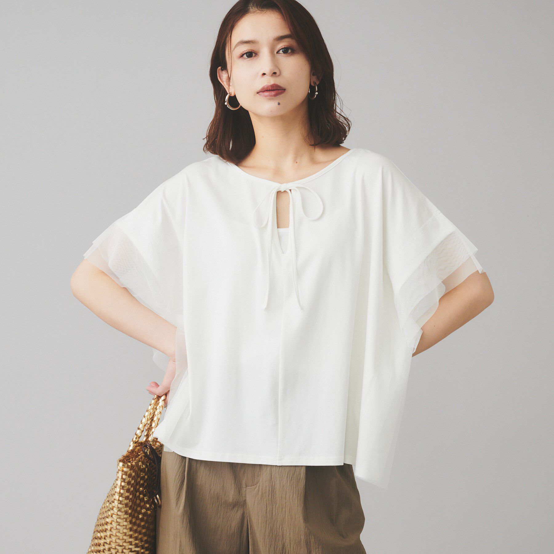 UNTITLED「【TORRAZZO DONNA】前後2wayポンチョプルオーバー」|Tシャツ・カットソー|ホワイト(001)