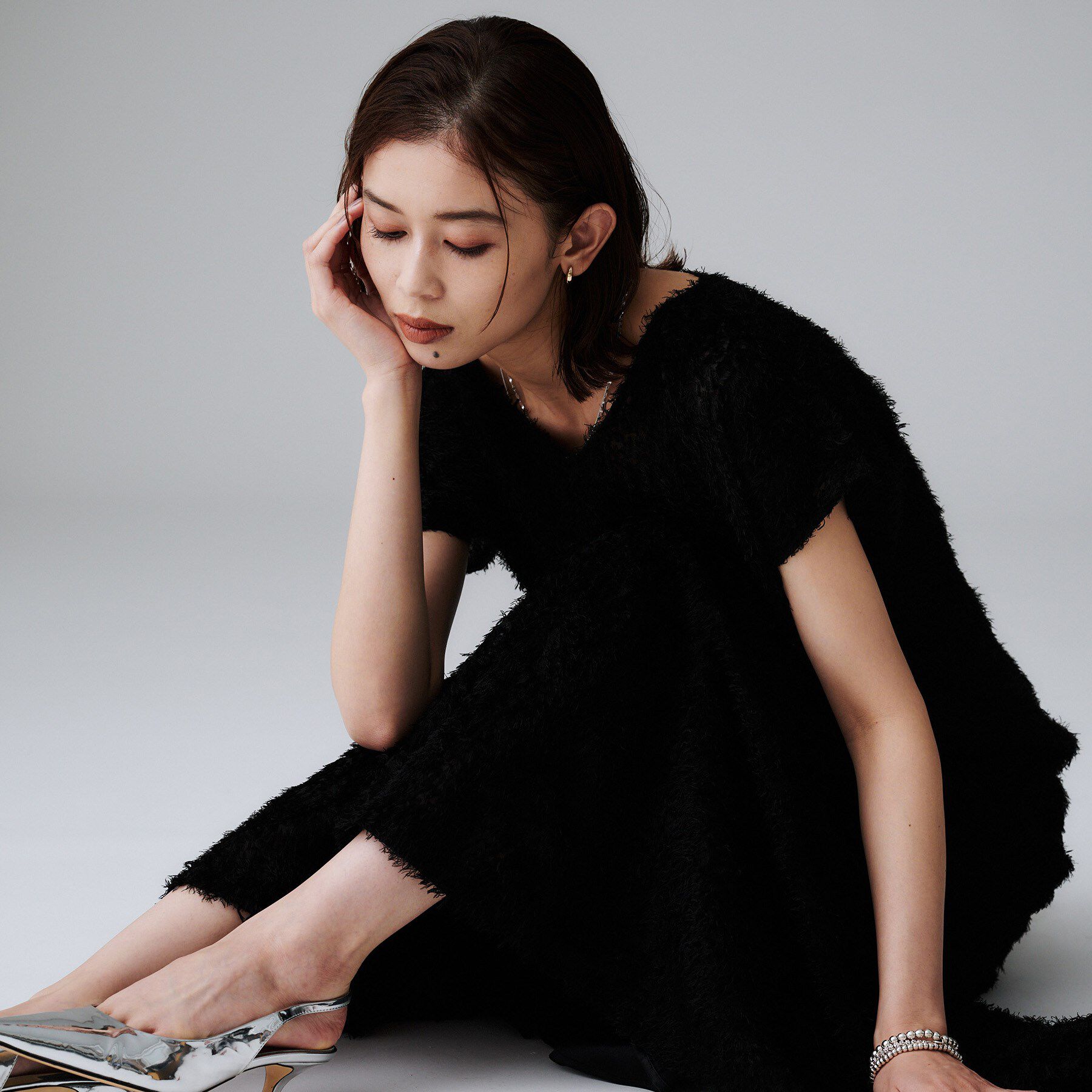 UNTITLED「【セットアップ可/後ろウエストゴム】フェザーマーメイドスカート」|スカート|