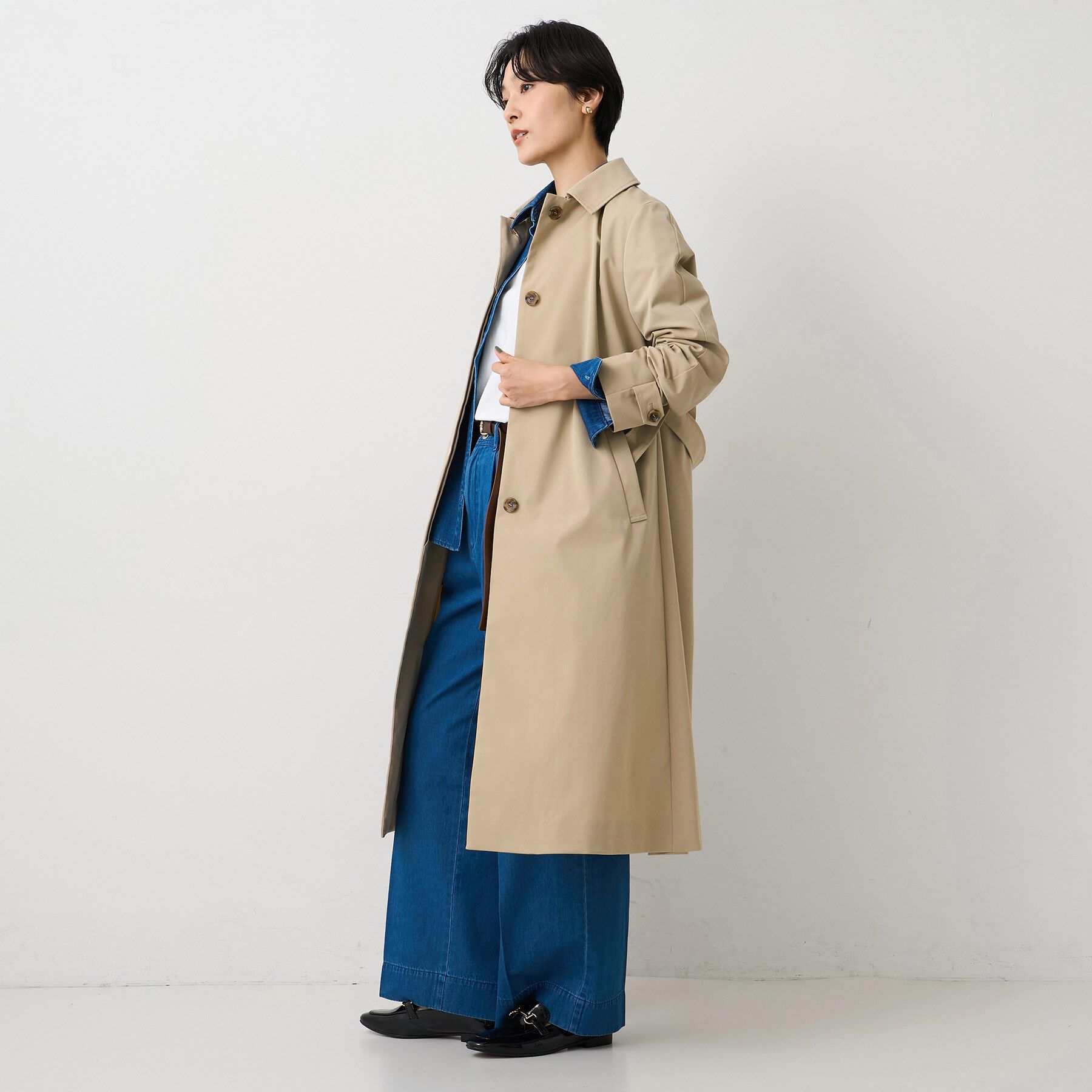 UNTITLED「【はっ水/洗える】タスランステンカラーコート」|ステンカラーコート|