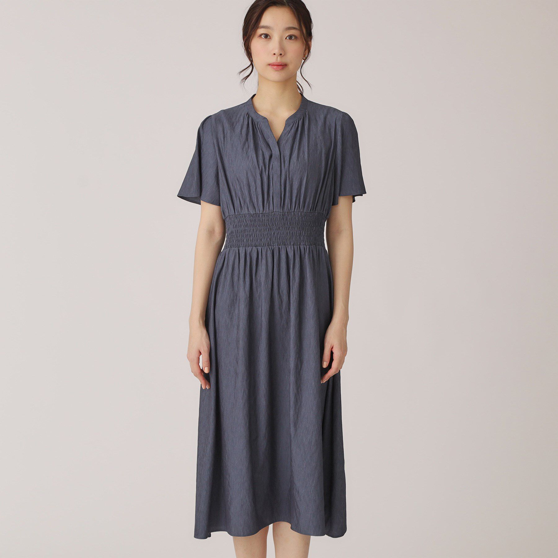 COUP DE CHANCE「【洗える／裏なし】ゴムシャーリングデザインのワンピース」|ワンピース|