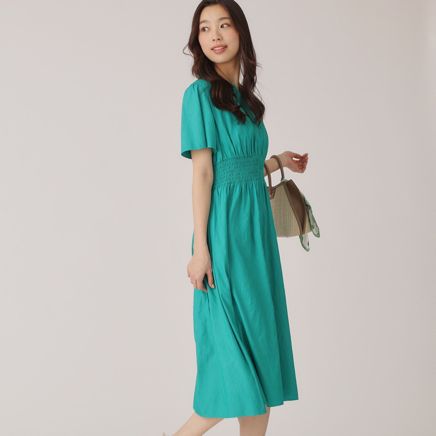 COUP DE CHANCE「【洗える／裏なし】ゴムシャーリングデザインのワンピース」|ワンピース|