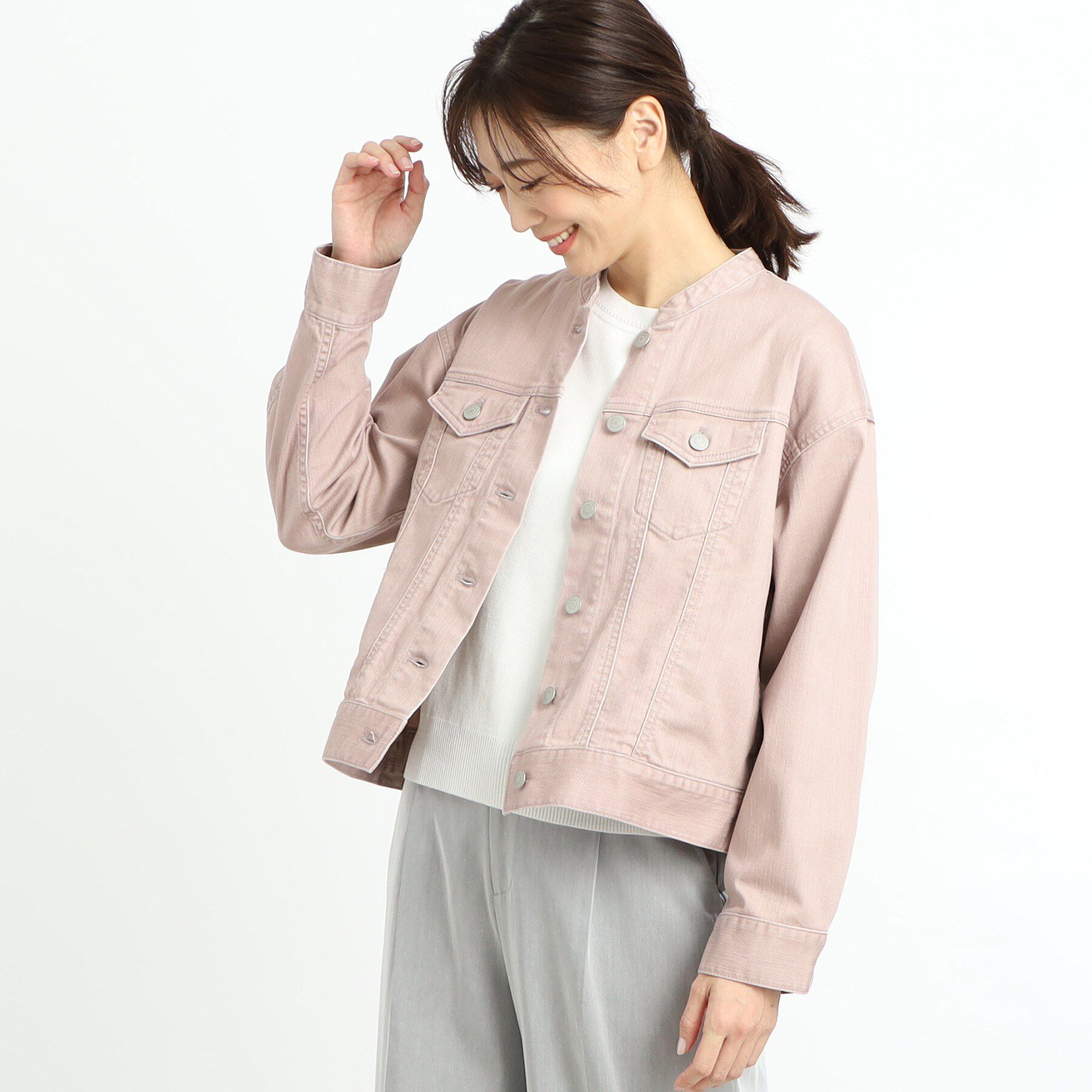 Reflect「【手洗い可】カラーデニムジャケット」|デニムジャケット|