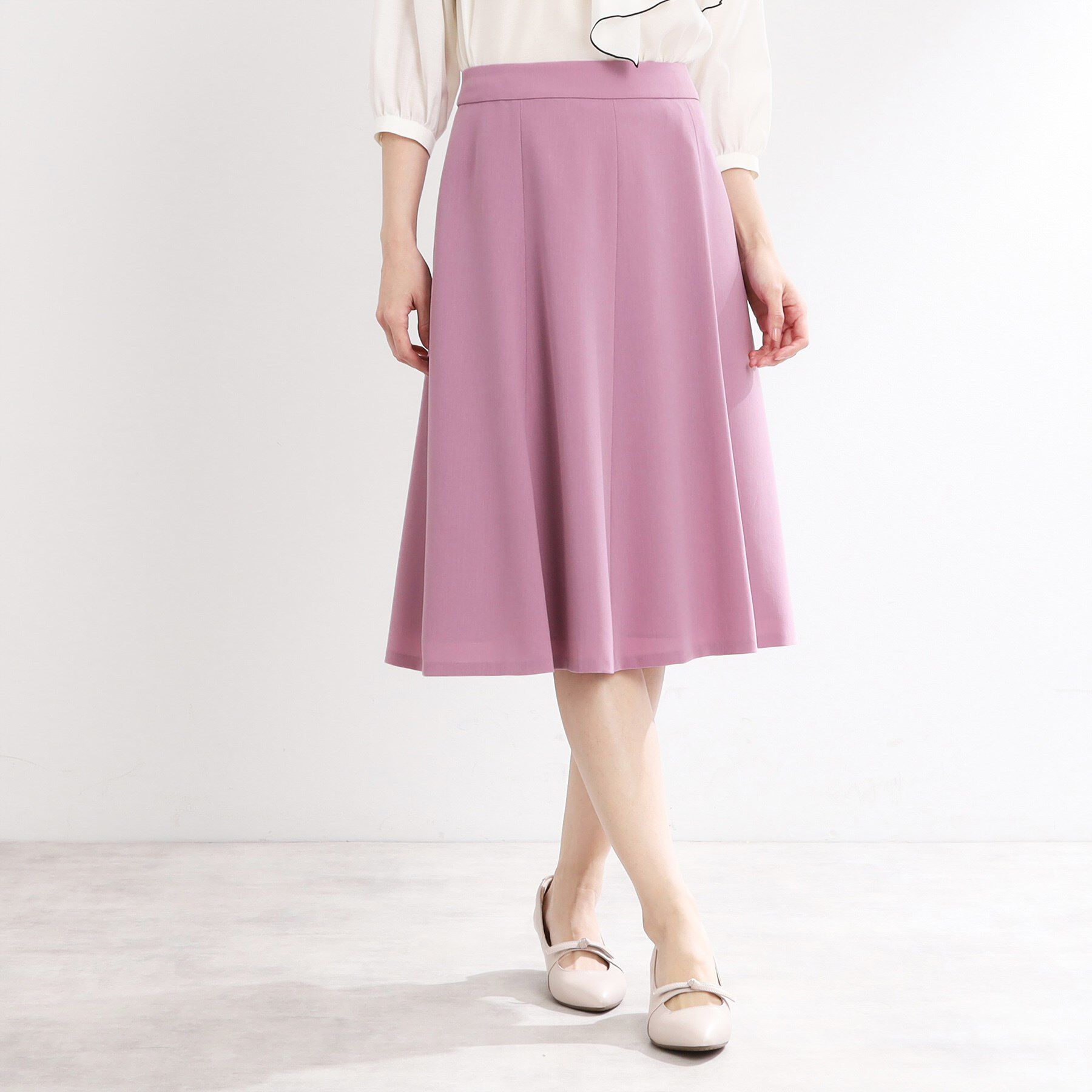 Reflect「【マシンウォッシュ可／細見え】フレアシルエットスカート」|スカート|