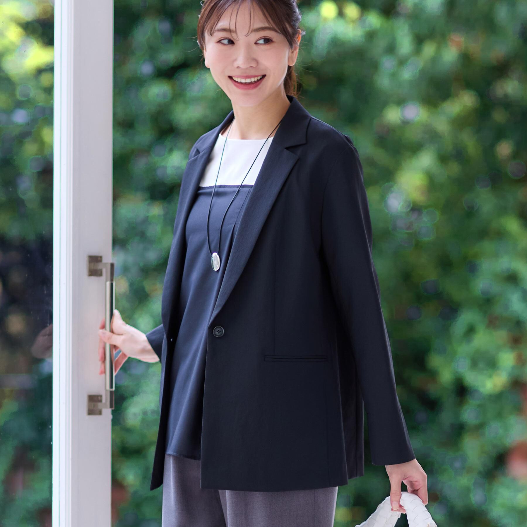 Reflect「【マシンウォッシュ可能】レイヤード風ジャージブラウス」|Tシャツ・カットソー|