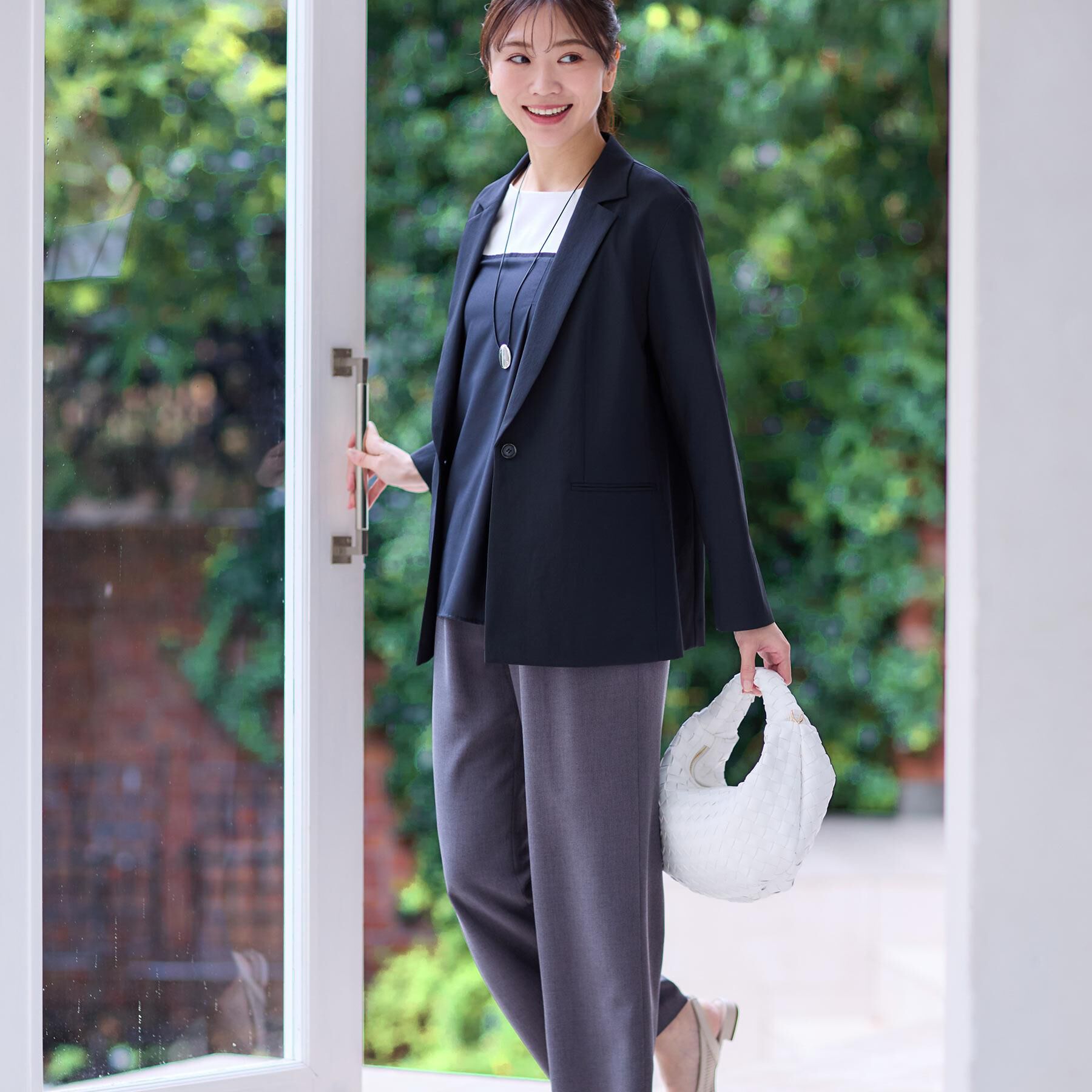 Reflect「【マシンウォッシュ可能】レイヤード風ジャージブラウス」|Tシャツ・カットソー|