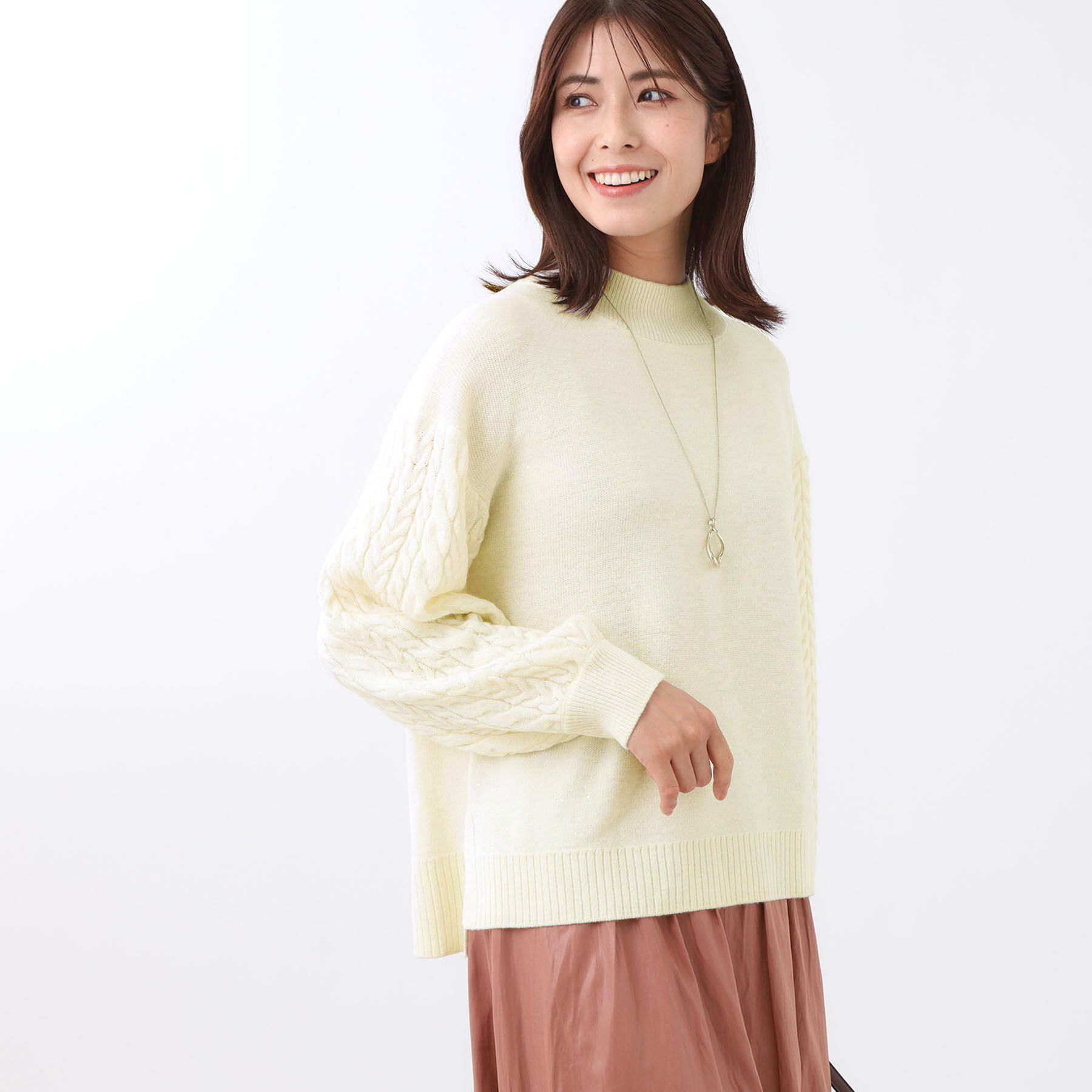 Reflect「【一枚で着映え◎／ゆったりシルエット】ラメ&times;スパンコールウール混ニット」|ニット・セーター|