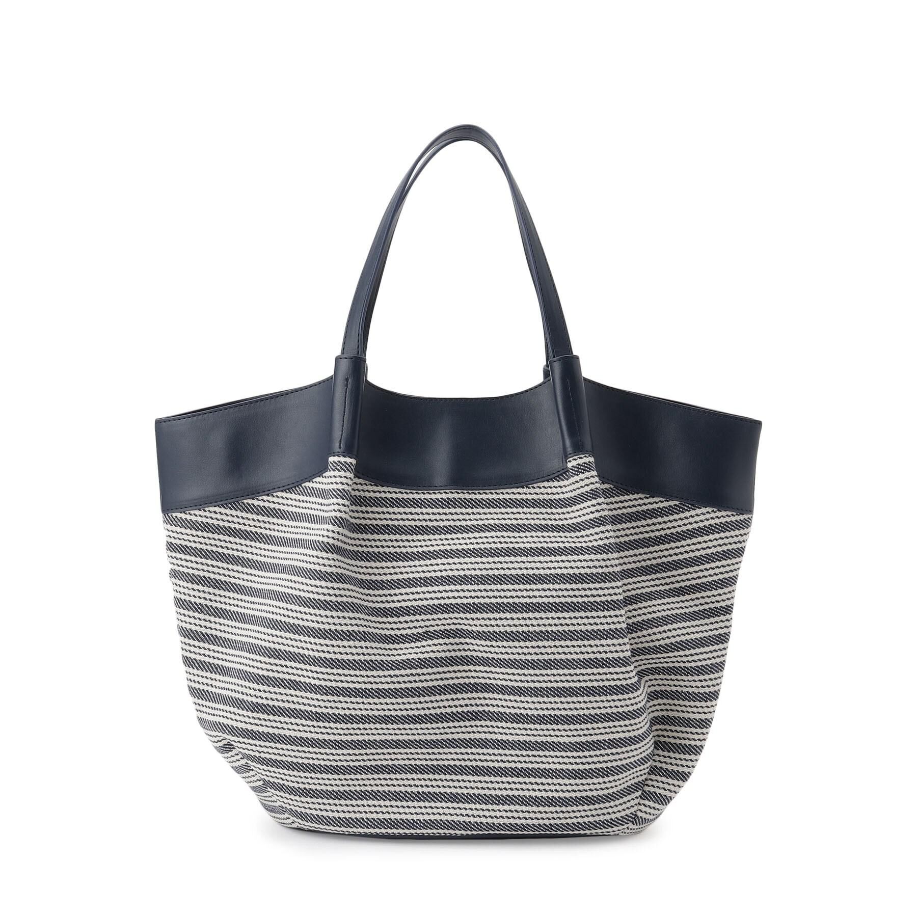 Reflect「【しっかり容量◎】キャンバス地ボーダートートバッグ」|トートバッグ|