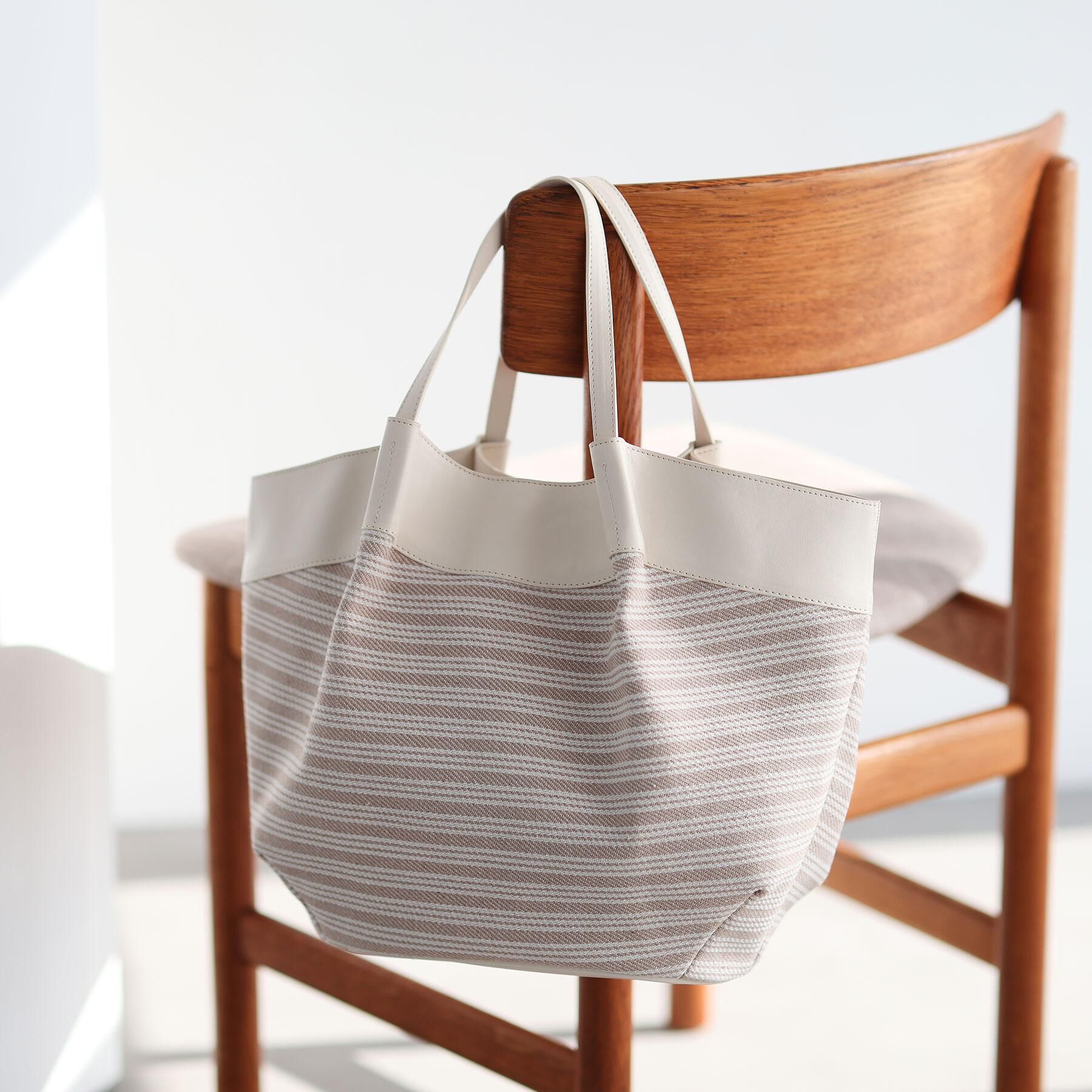 Reflect「【しっかり容量◎】キャンバス地ボーダートートバッグ」|トートバッグ|