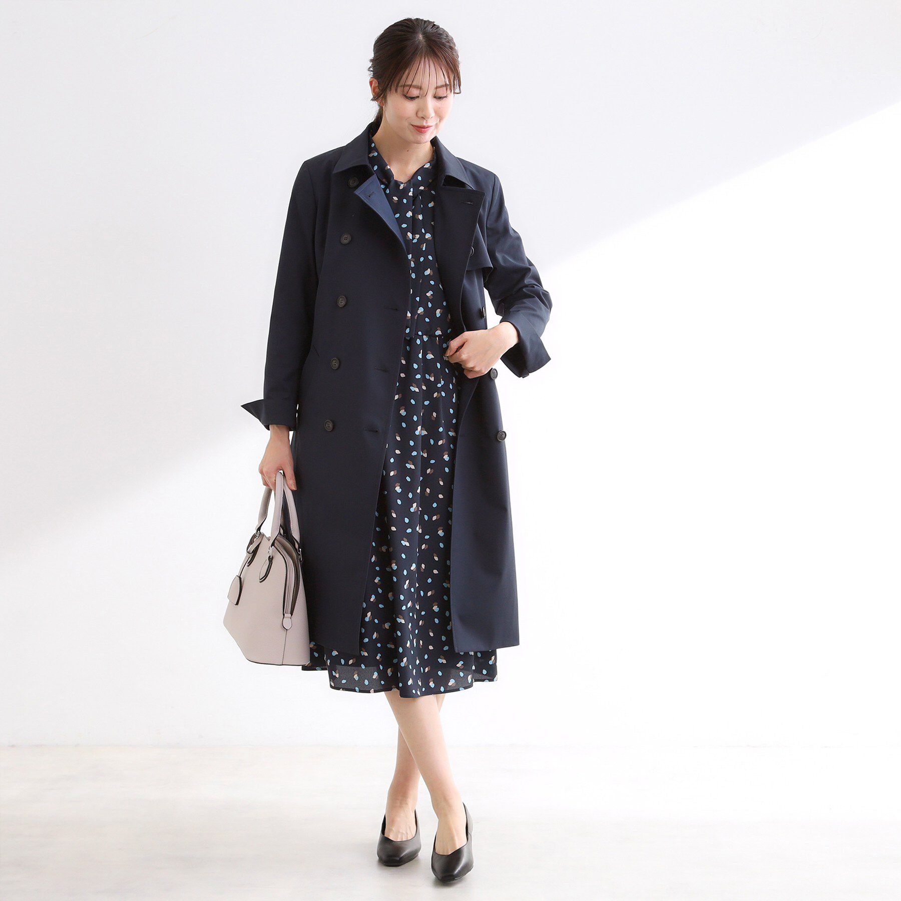 Reflect「【フォーマル／通勤／ライナー取り外し可】中綿ライナー付トレンチコート」|トレンチコート|