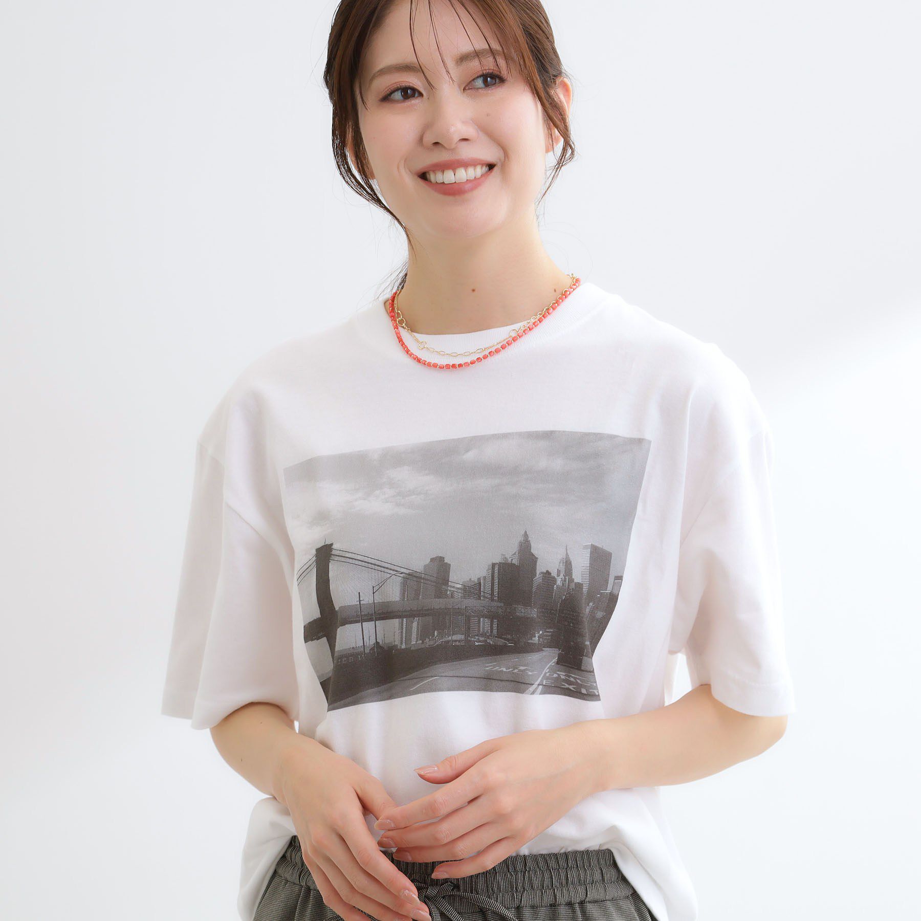 Reflect「【STAR＆STRIPE】フォトTシャツ」|Tシャツ・カットソー|オフホワイト(103