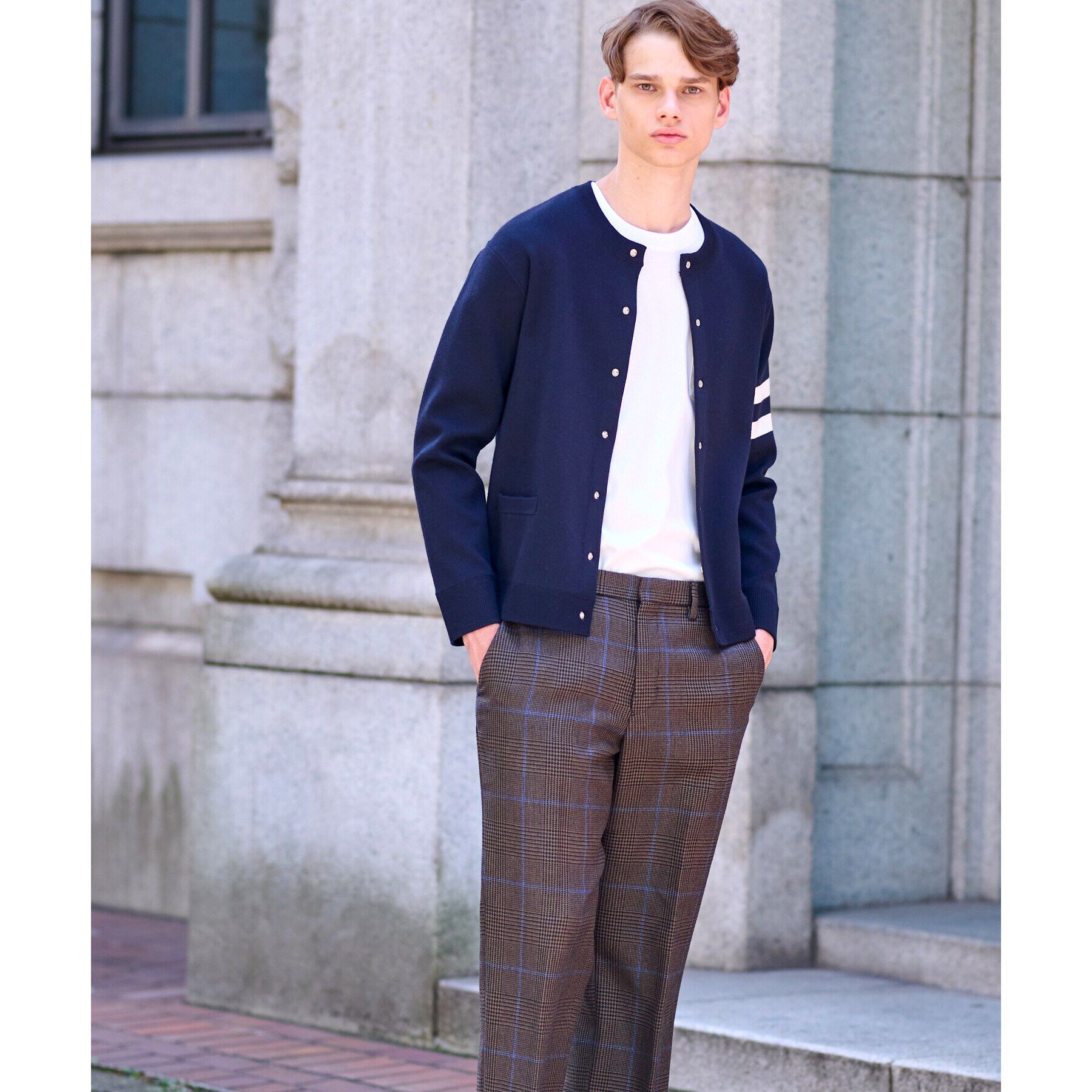 DRESSTERIOR「ウォッシャブル アームライン ラウンドカーディガン」|カーディガン|