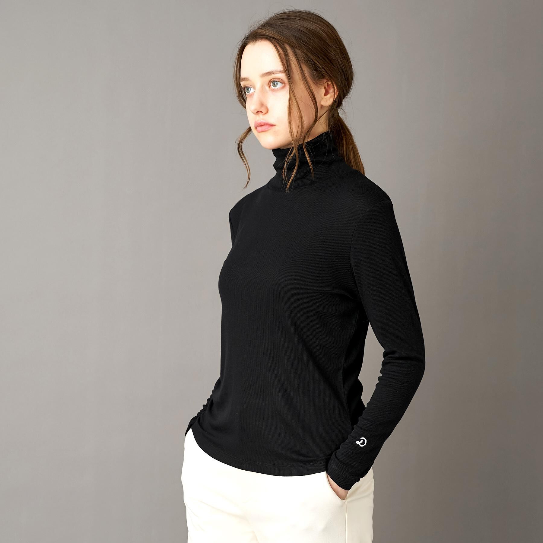 DRESSTERIOR「【インナー使いに最適/しっとり暖かな吸湿発熱素材】タートルネックプルオーバー」|Tシャツ・カットソー|ブラック(019)