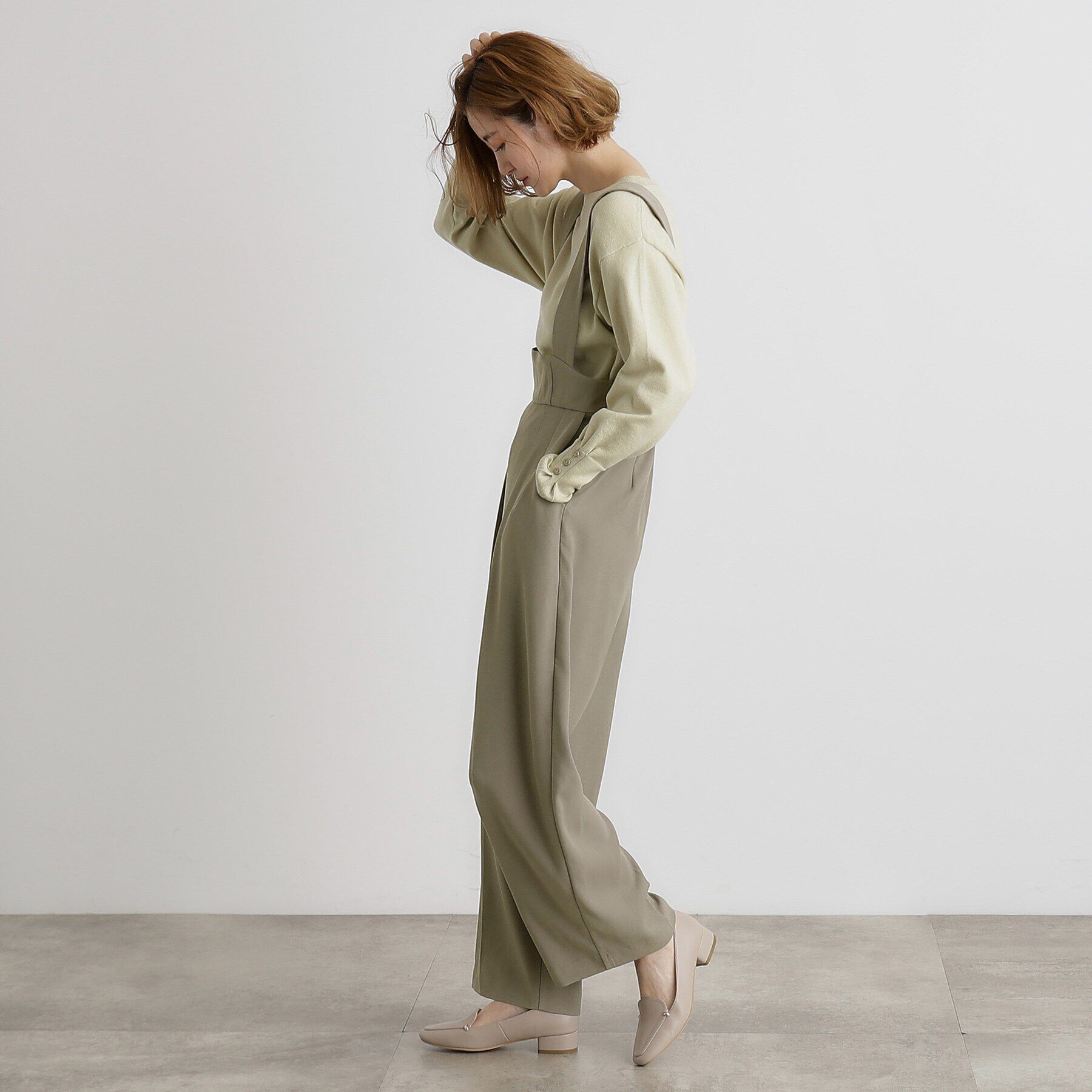 grove「ハイウエストサロペット」|オールインワン|