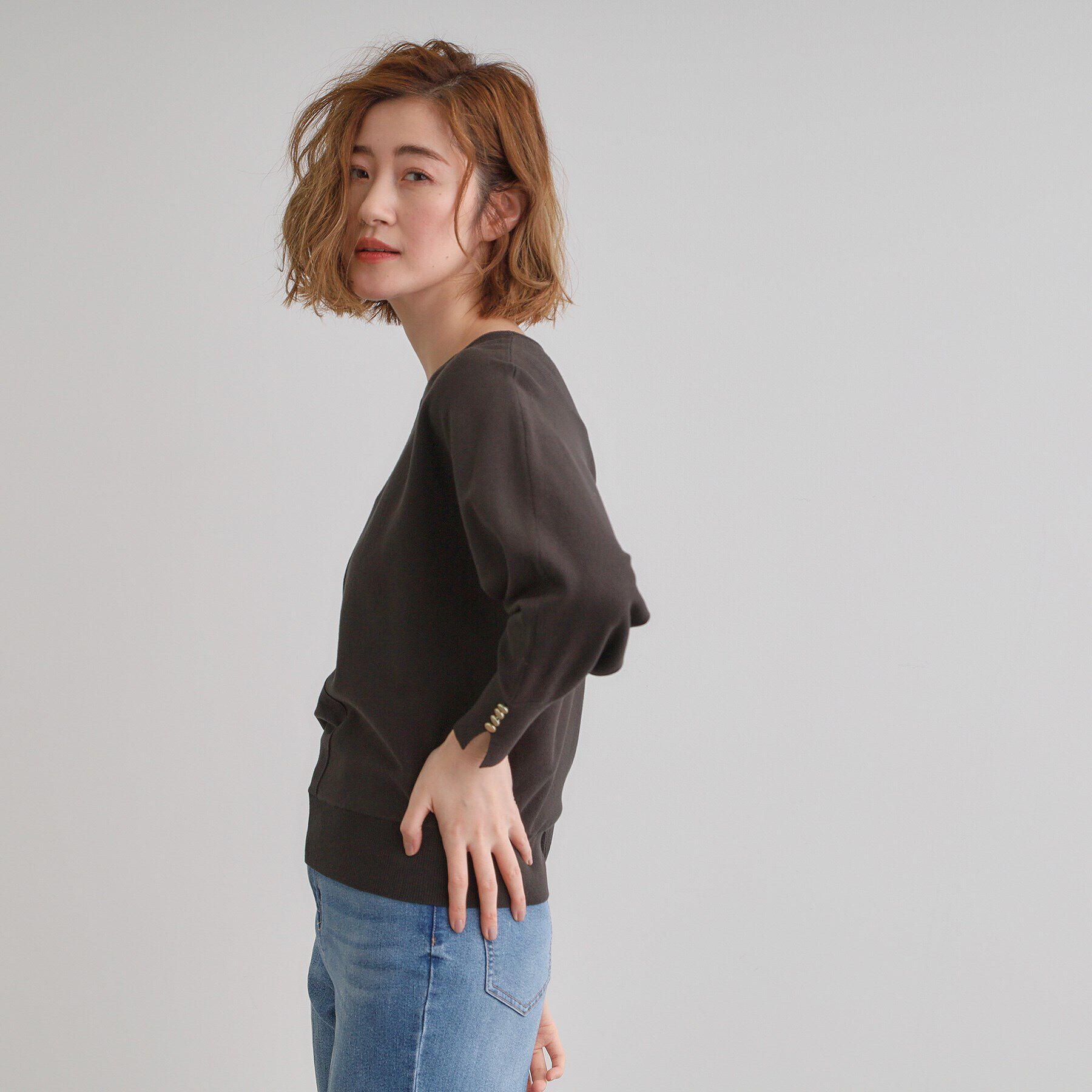 grove「【MW／抗ピル】センターシームドルマンプルオーバー」|ニット・セーター|