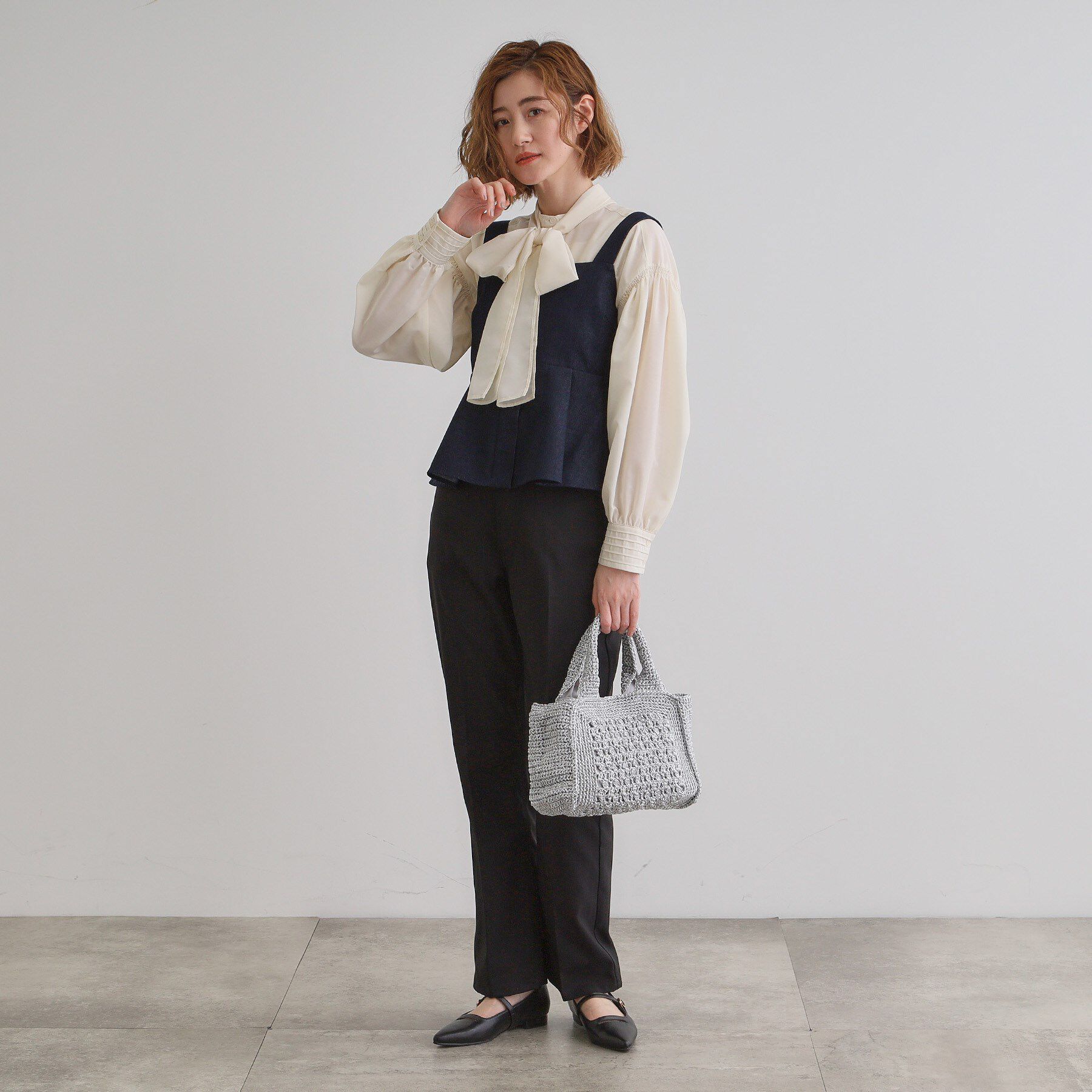 grove「【雑誌掲載】ラメコードスクエア2WAYトート」|トートバッグ|