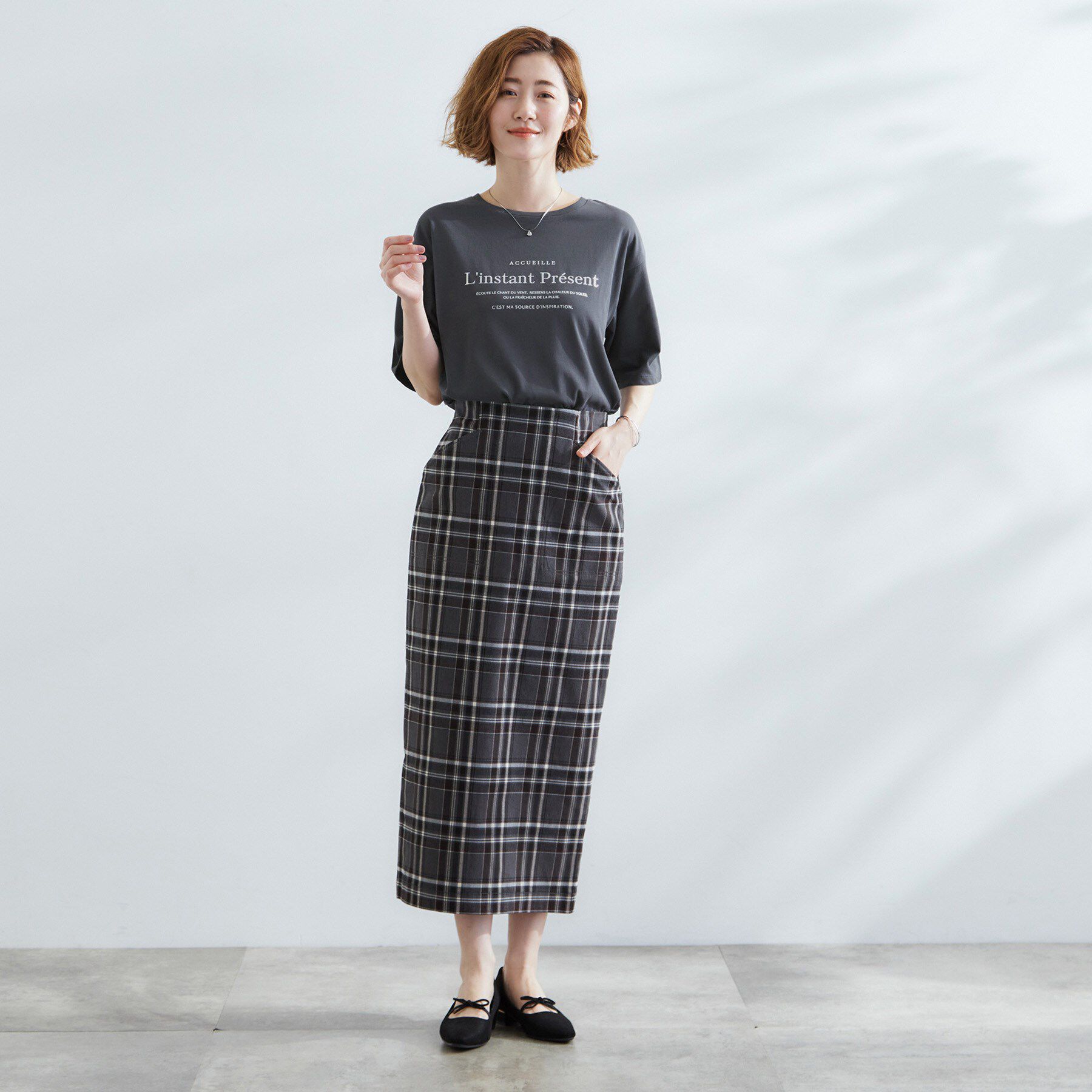 grove「五分袖ロゴプリントTシャツ」|Tシャツ・カットソー|