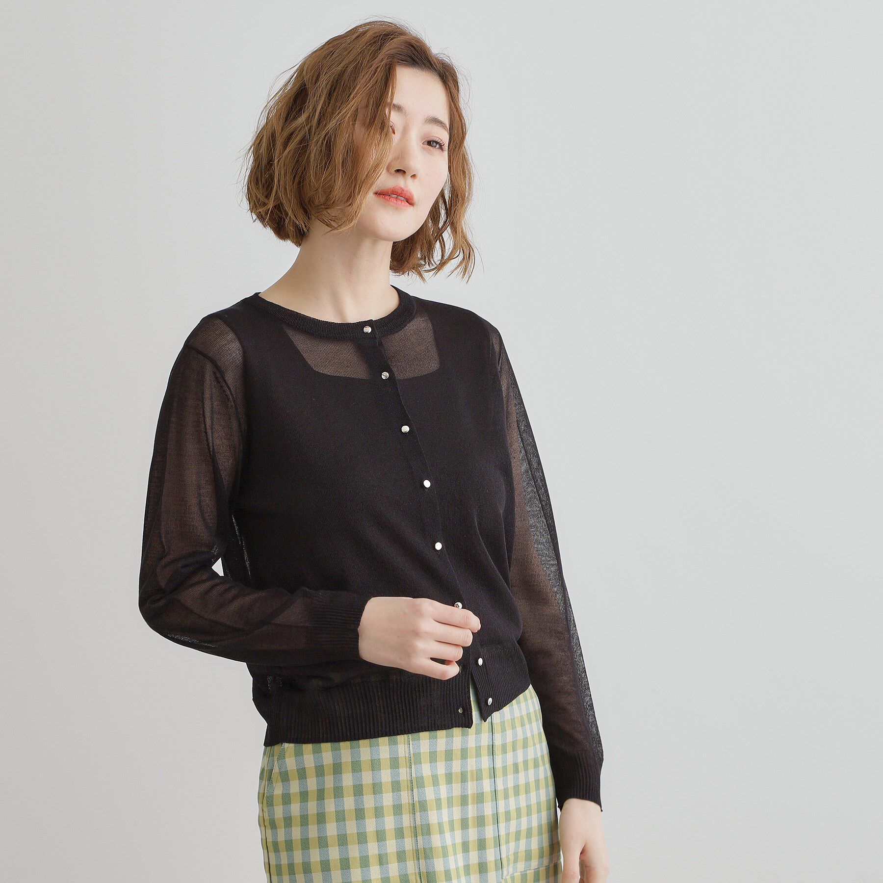 grove「【雑誌掲載】洗えるシアーカーディガン」|カーディガン|