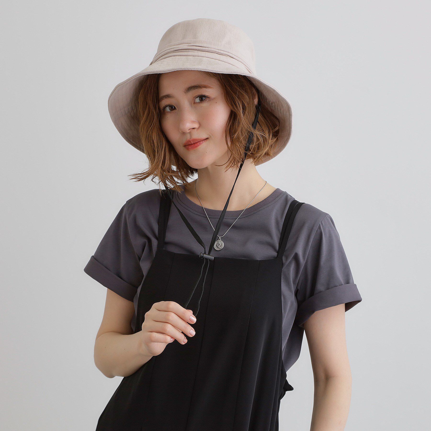 grove「ワイドブリムハット【UVカット・あご紐付】」|ハット|