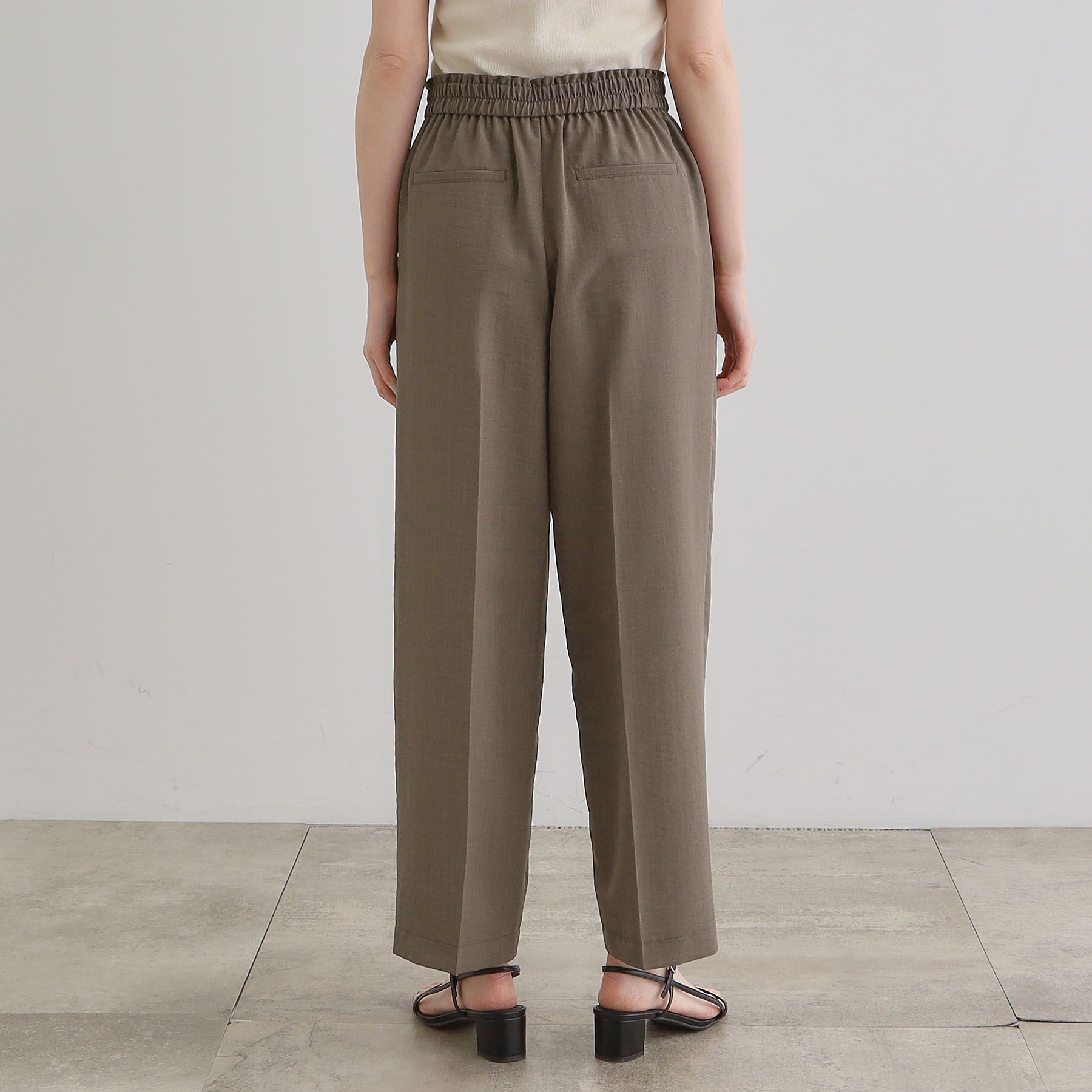 grove「【洗える・シワになりにくい】麻調センタープレスワイドパンツ」|その他|