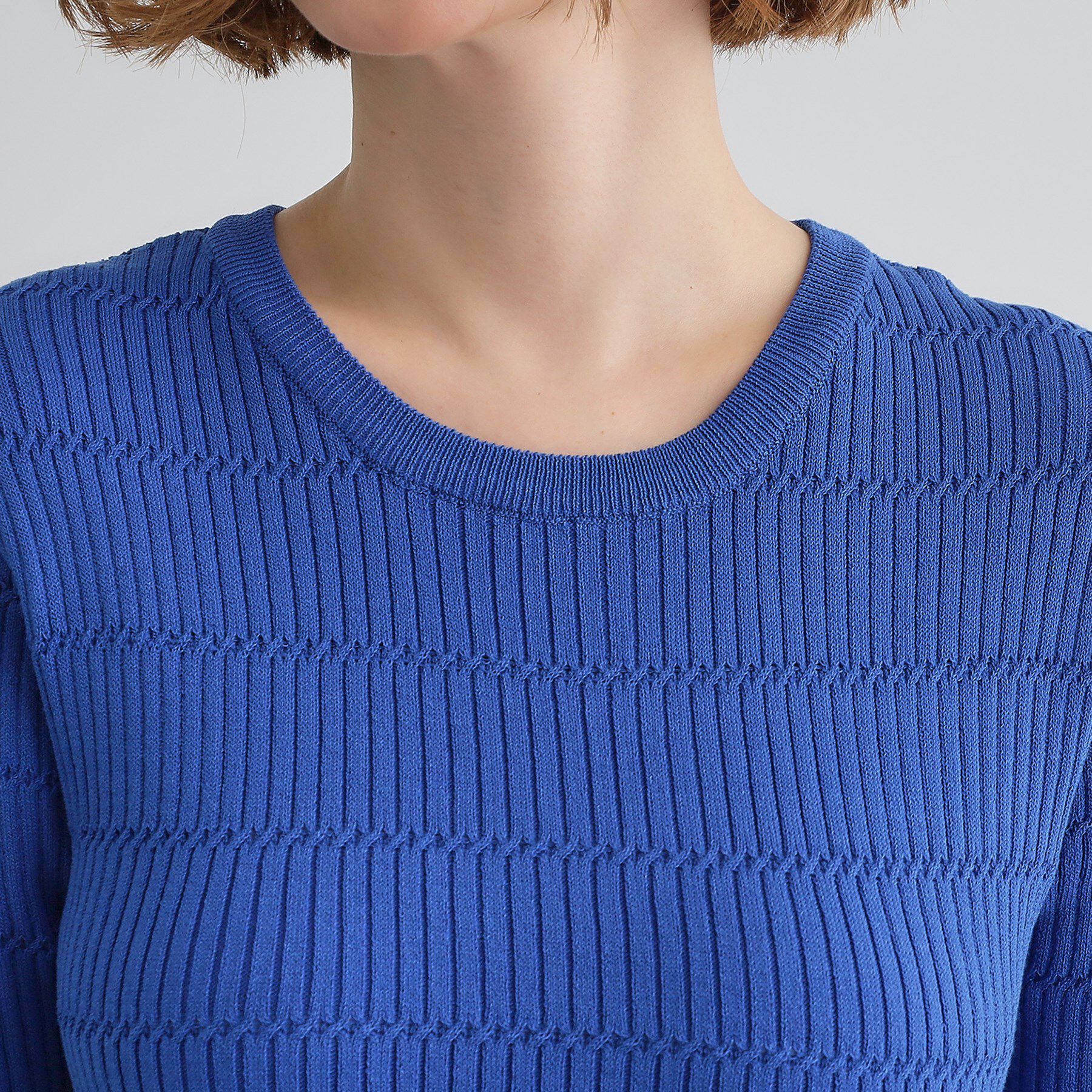 grove「地柄ボーダーリブニットプルオーバー」|ニット・セーター|