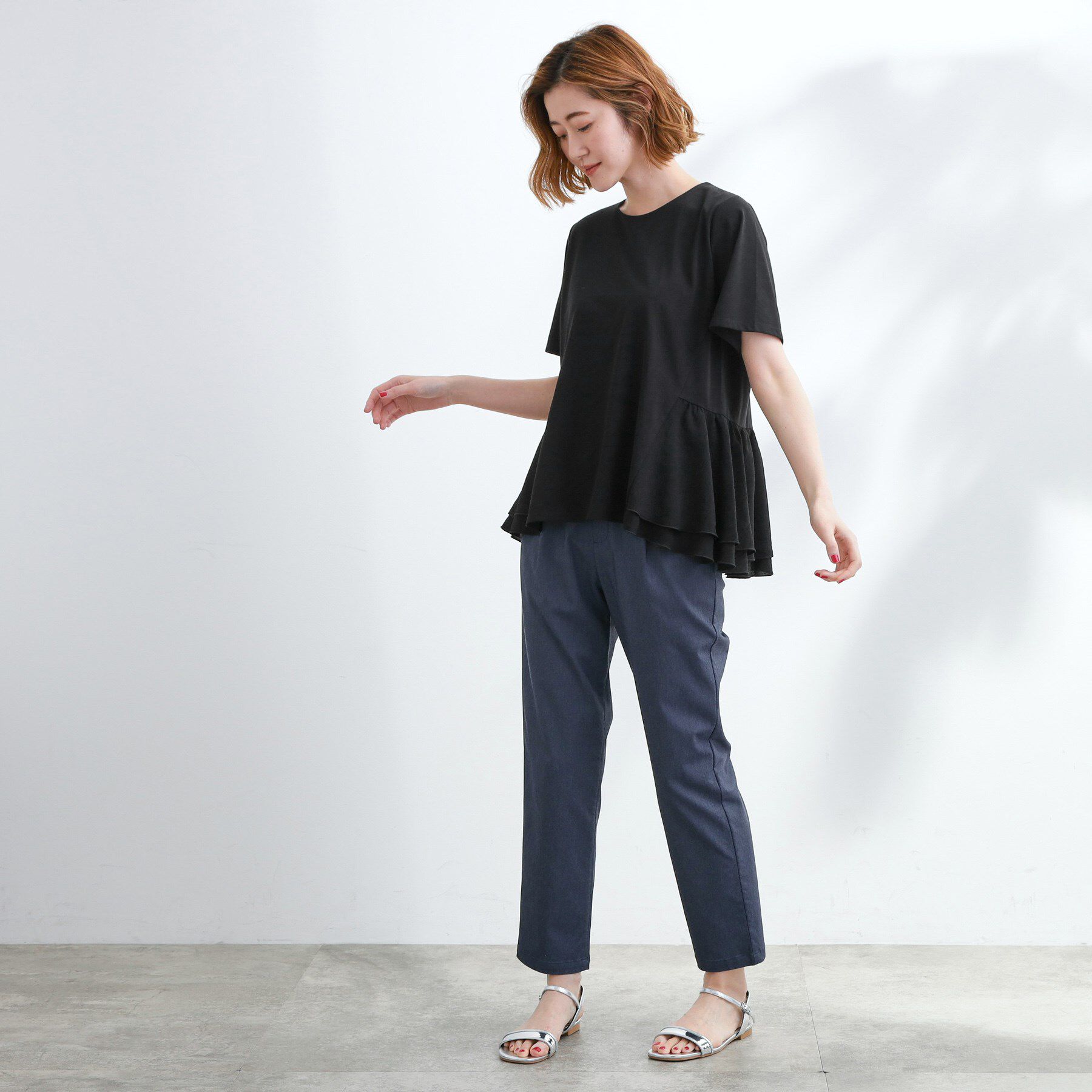 grove「【UV・冷感】布帛使いフレアーTシャツ」|Tシャツ・カットソー|