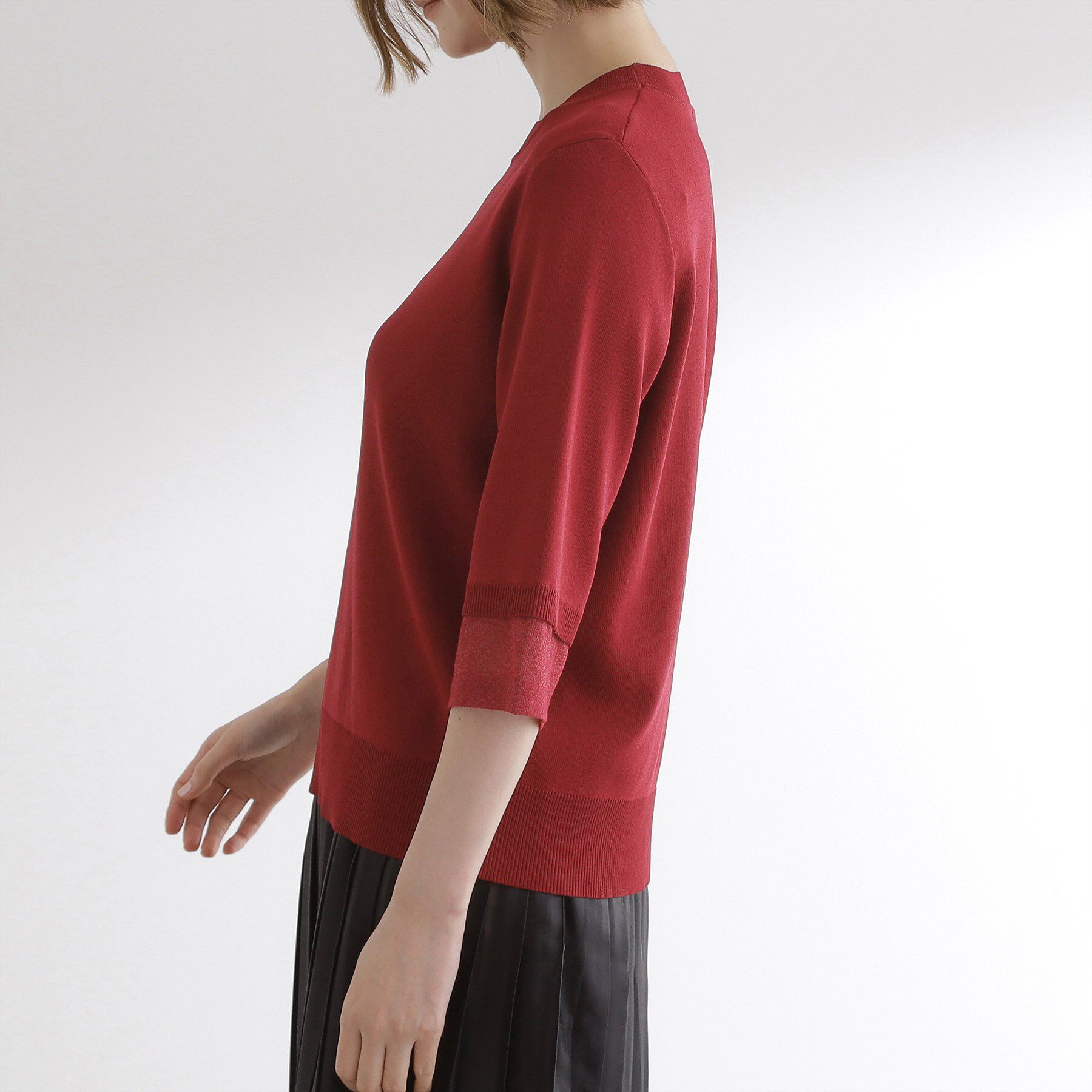 grove「【ひんやり多機能】やわらかドライタッチ 袖口シアードッキングプルオーバー」|ニット・セーター|