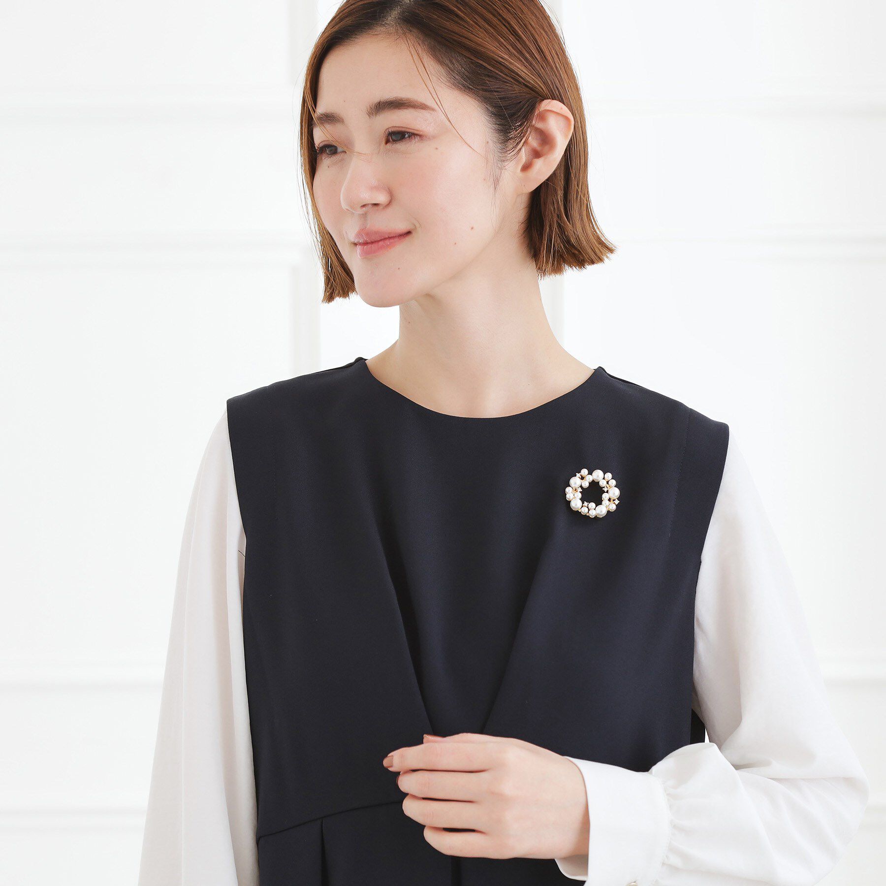 grove「マグネットラウンドブローチ」|ブローチ・コサージュ|