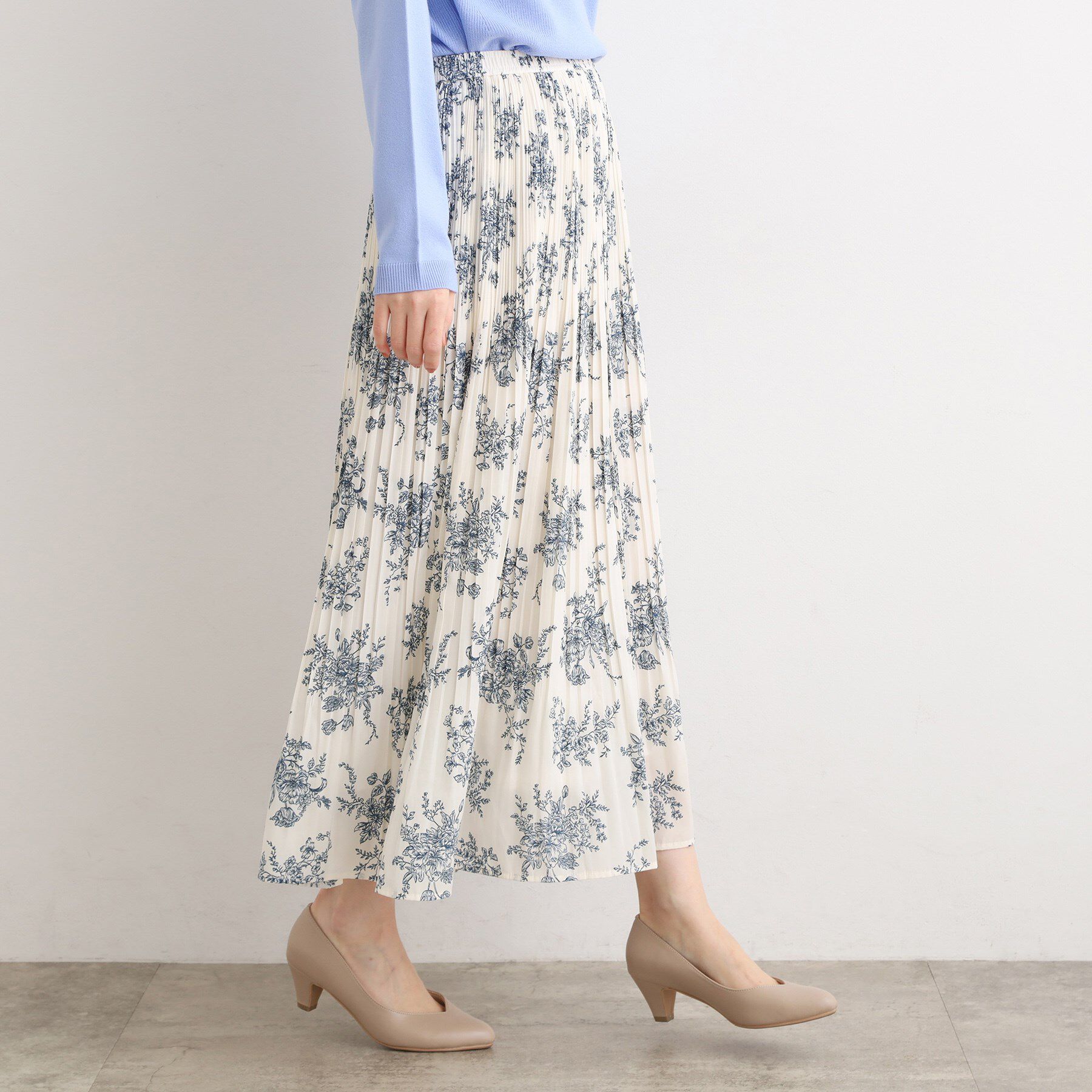 grove「【選べる着丈/ウエストゴム】ヴィンテージサテンプリーツスカート【手洗いOK】」|スカート|