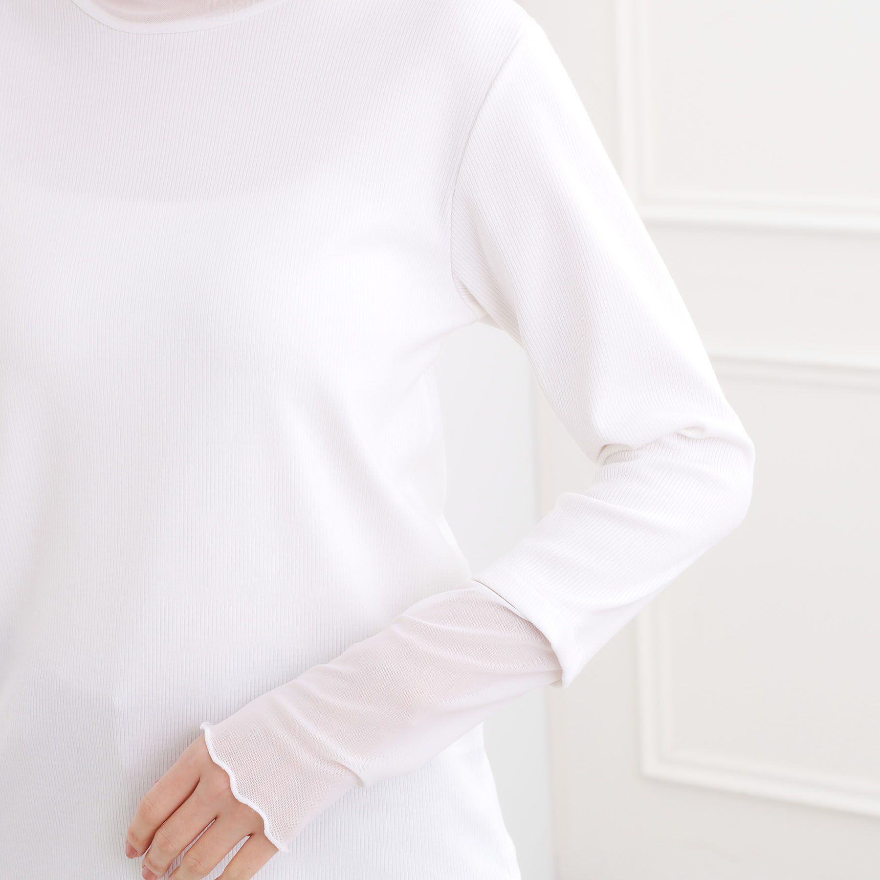 grove「シアー切替ハイネックプルオーバー」|Tシャツ・カットソー|