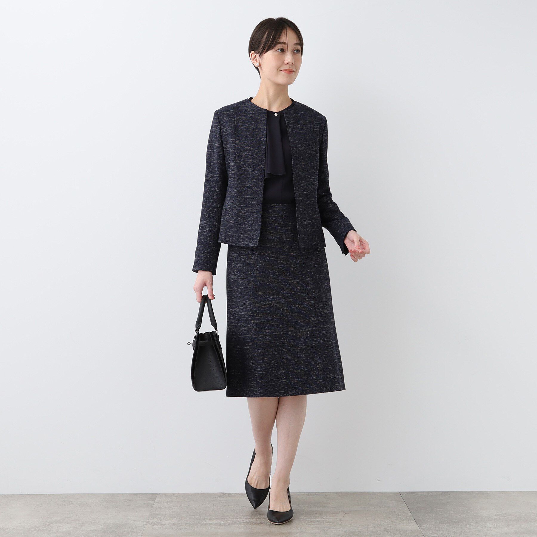 INDIVI「【洗える】ストレッチツィ―ドセミフレアスカート」|スカート|