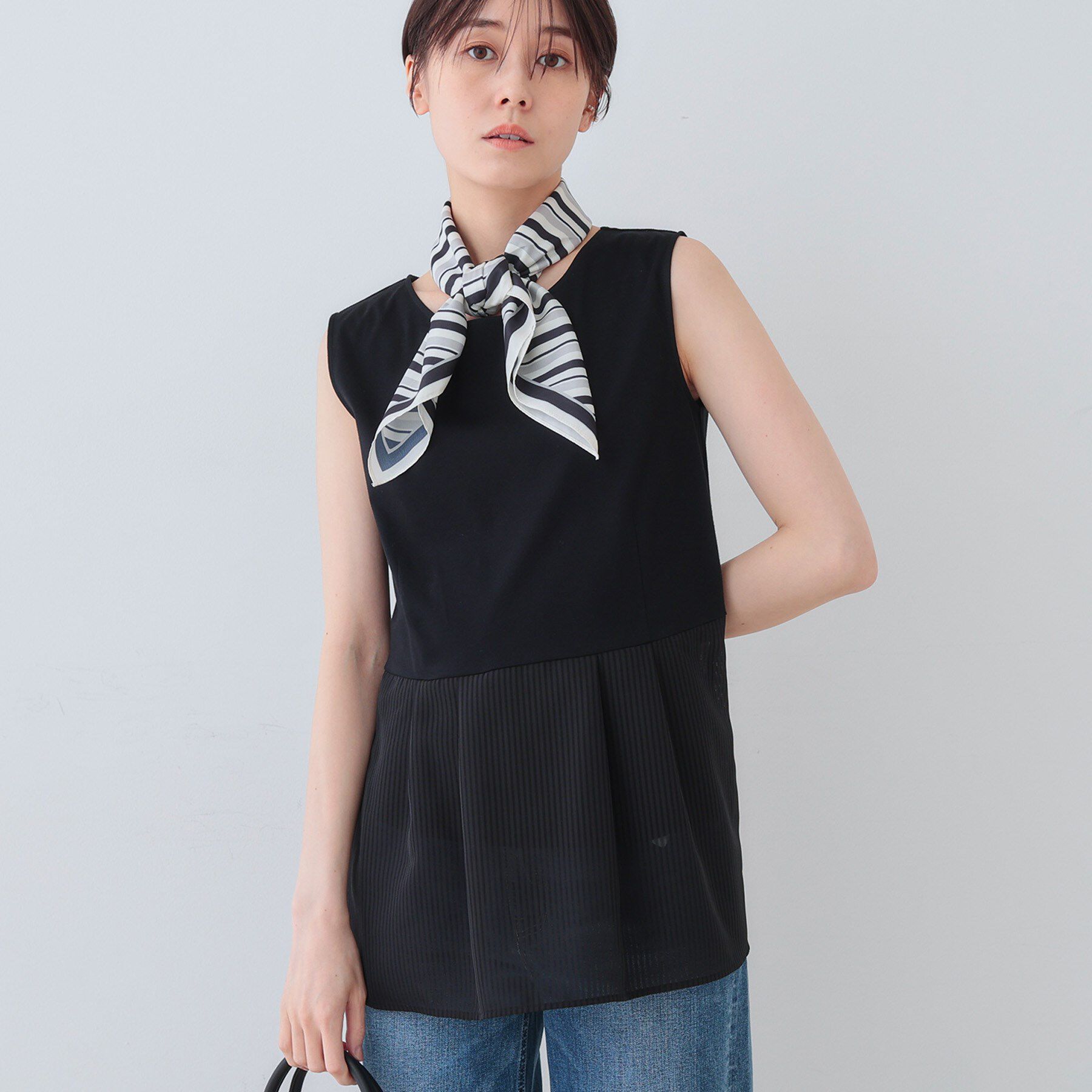 INDIVI「【洗える／レイヤードにも活躍】ペプラムインナートップス」|Tシャツ・カットソー|ブラック(019)