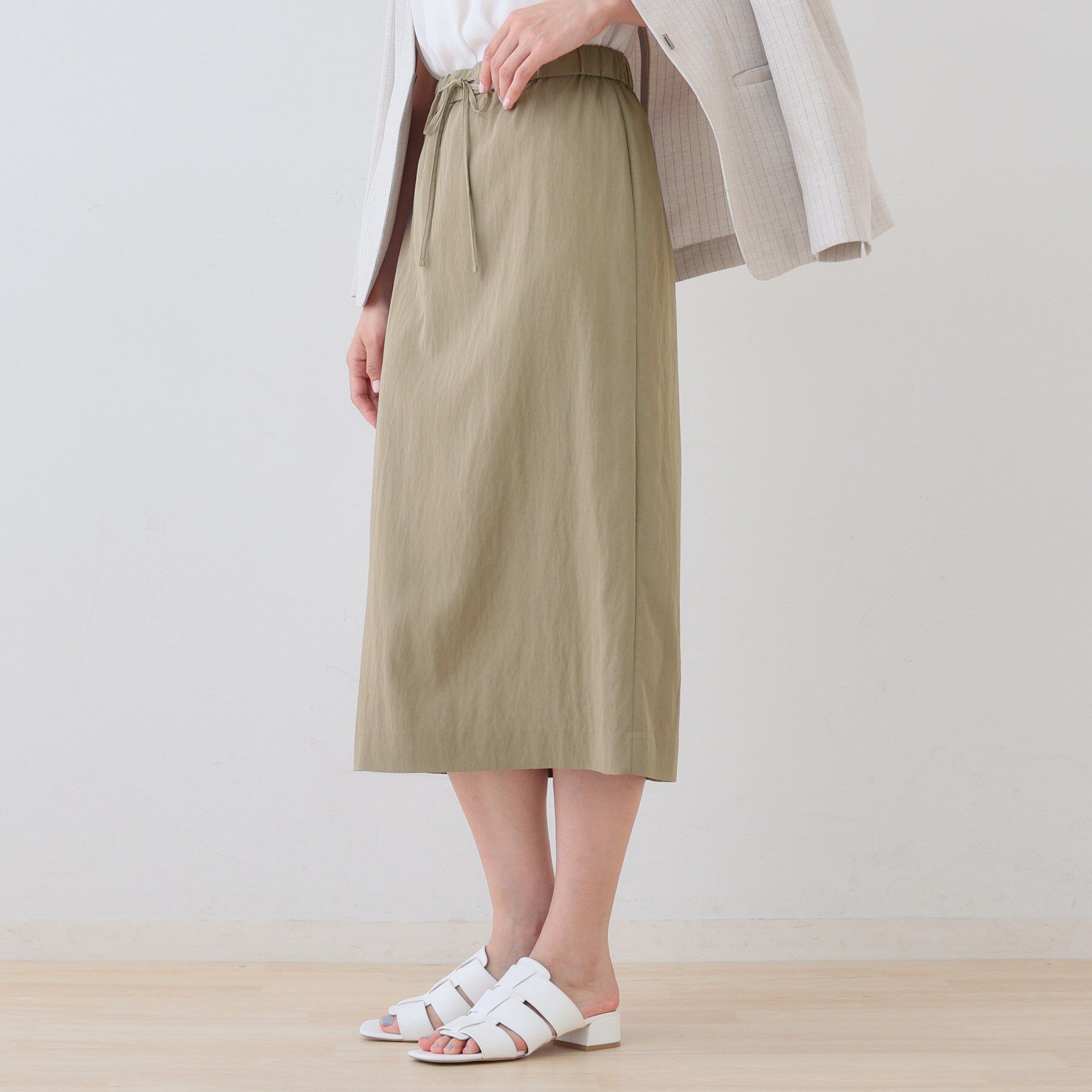 INDIVI「【シワになりにくい】コットンライクストレートスカート」|スカート|