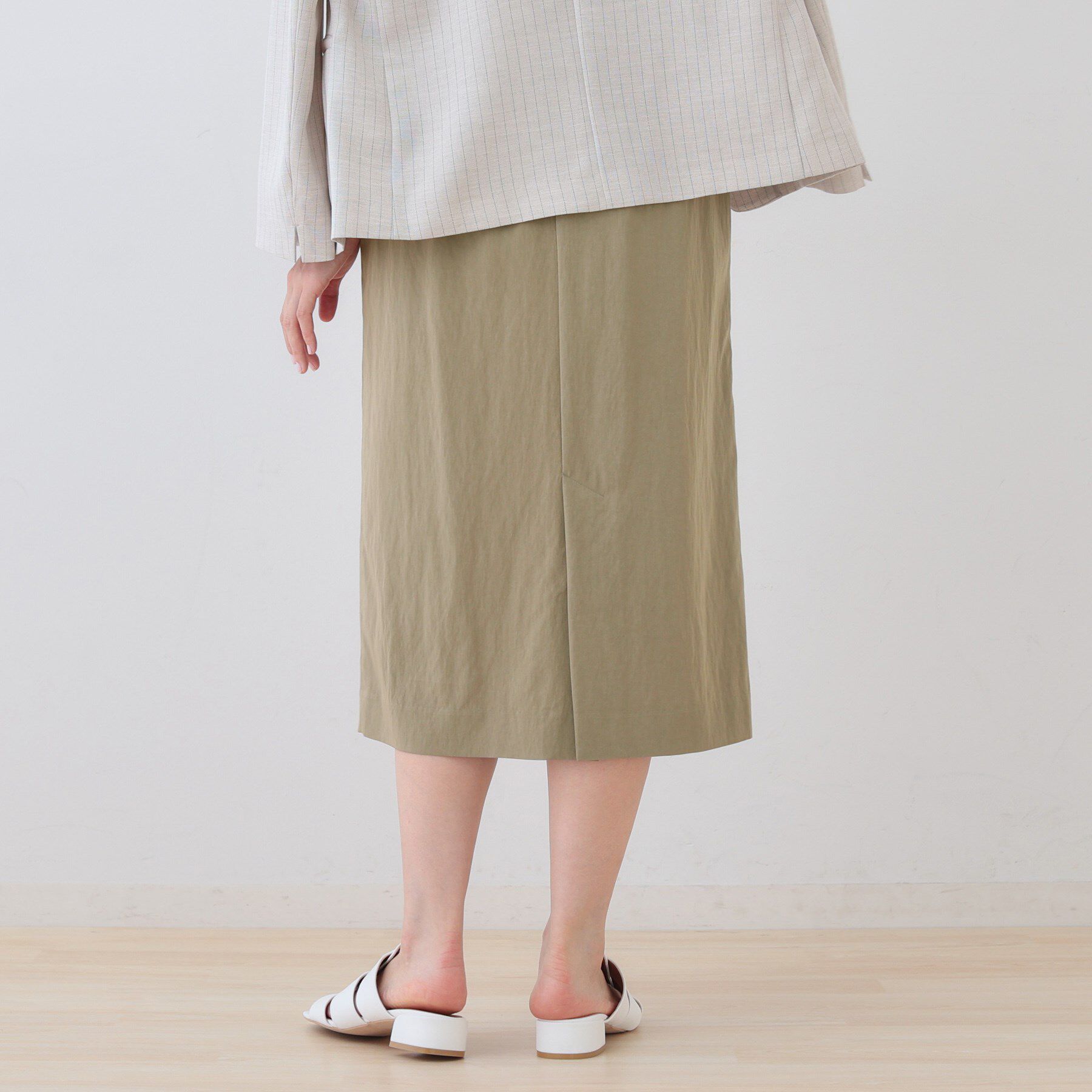 INDIVI「【シワになりにくい】コットンライクストレートスカート」|スカート|