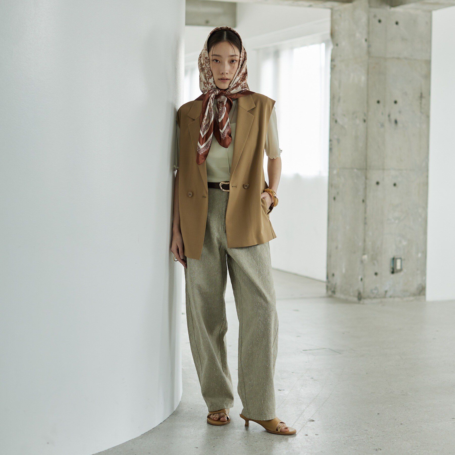 GALLEST「Comfy SET UP｜ベルテッドジレ【セットアップ対応／通勤／カセット服】」|ベスト・ジレ|