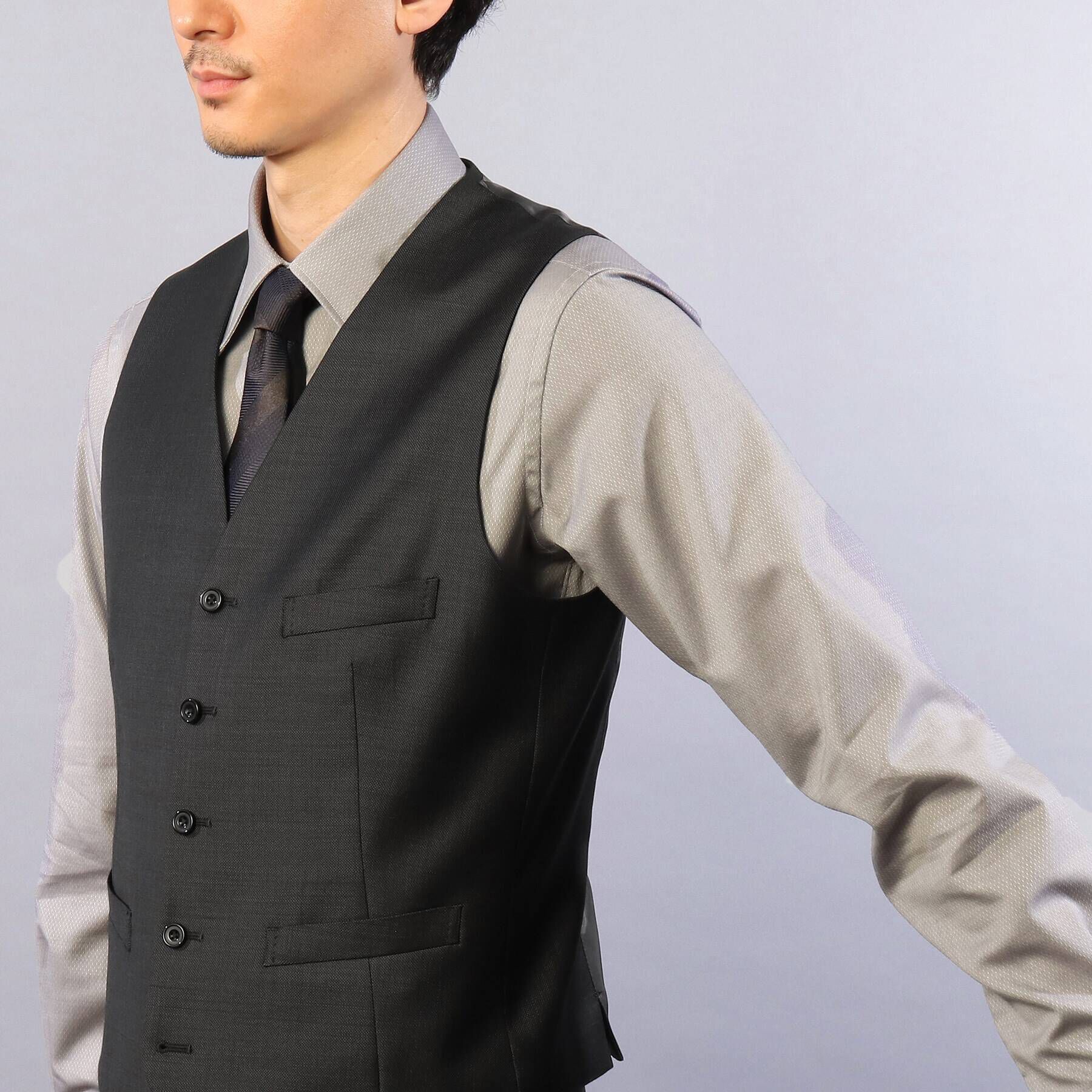 TAKEO KIKUCHI「【Sサイズ～】シャイニーシャクピンヘッド　ベスト」|スーツ|